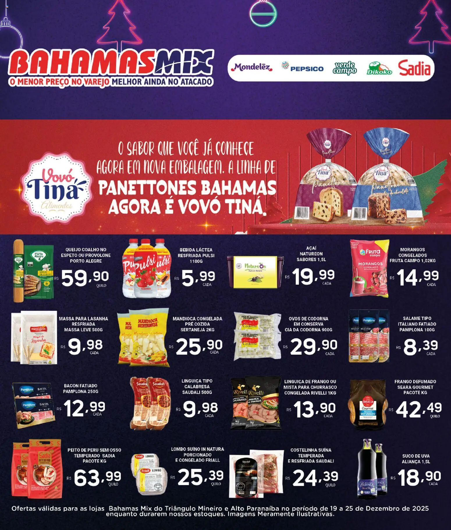 Bahamas Mix Folheto - válido de 19.12.2025 | Página: 3 | Produtos: Queijo, Salame, Suco, Lasanha