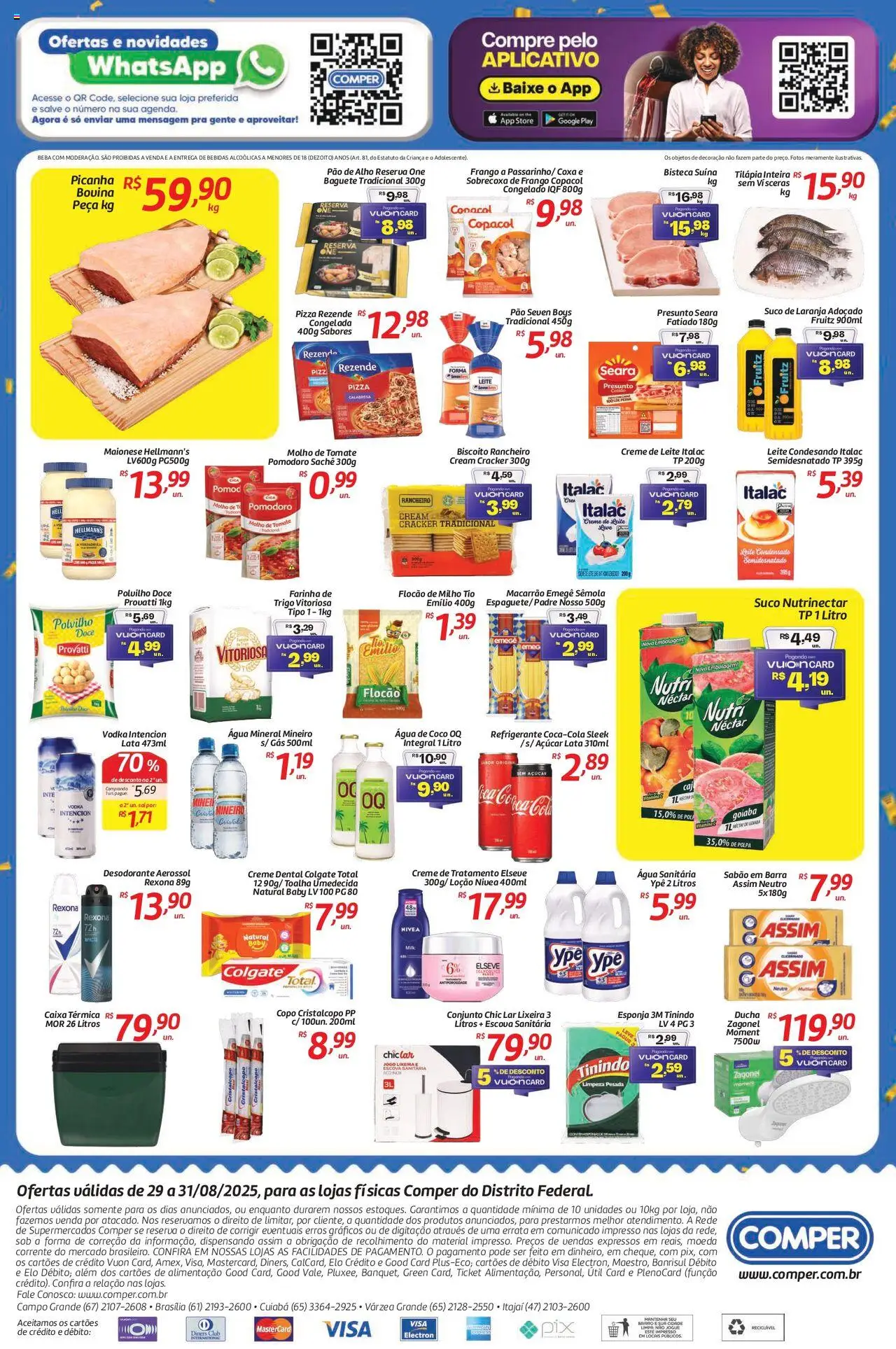 Comper Folheto - válido de 29.08.2025 | Página: 2 | Produtos: Pao de alho, Creme, Água mineral, Escova sanitária