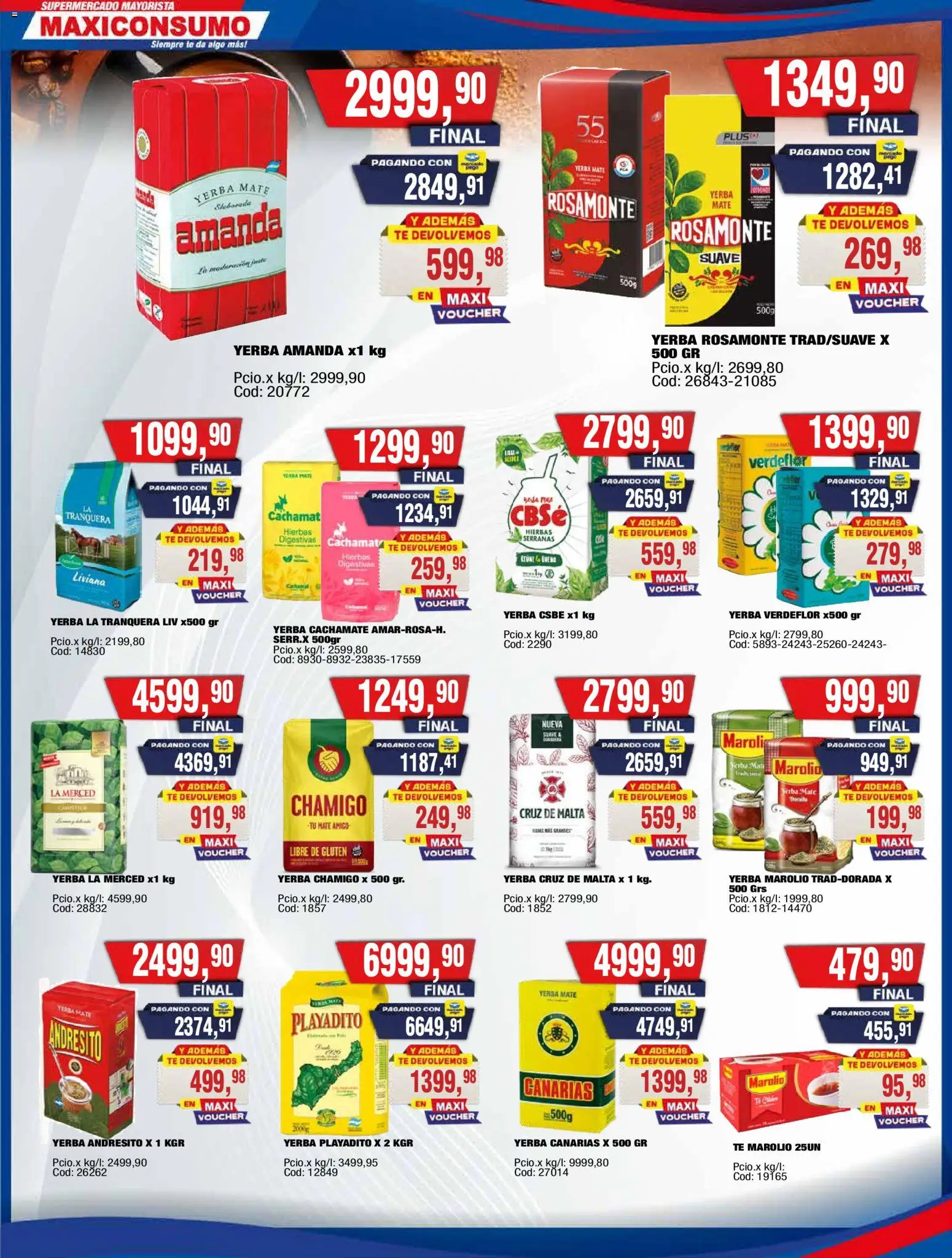 Maxiconsumo ofertas │ válido desde el 23.03.2026 | Página: 8 | Productos: Mate, Yerba, Té