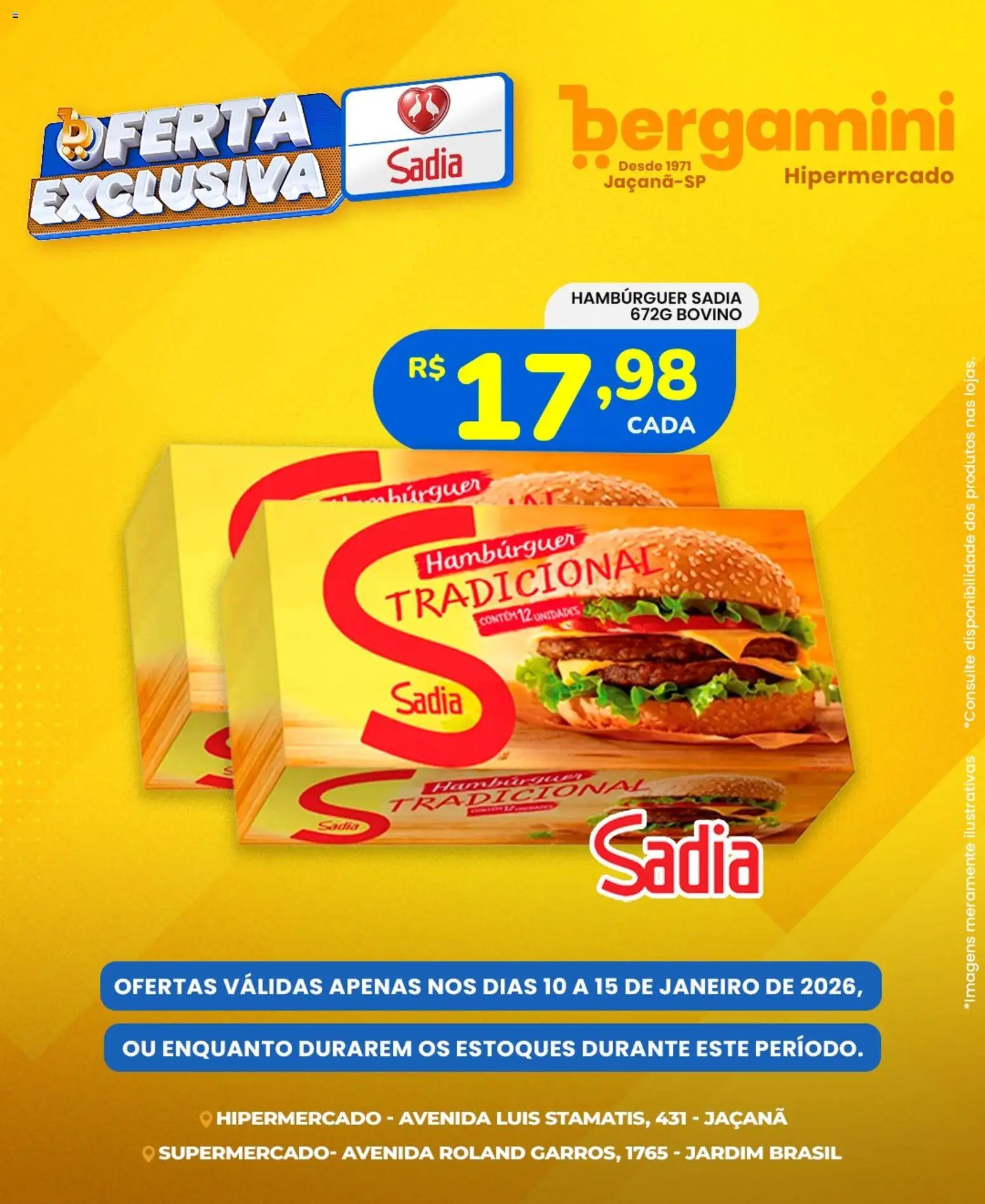 Supermercado Bergamini Folheto - válido de 10.01.2026 | Página: 2 | Produtos: Hambúrguer