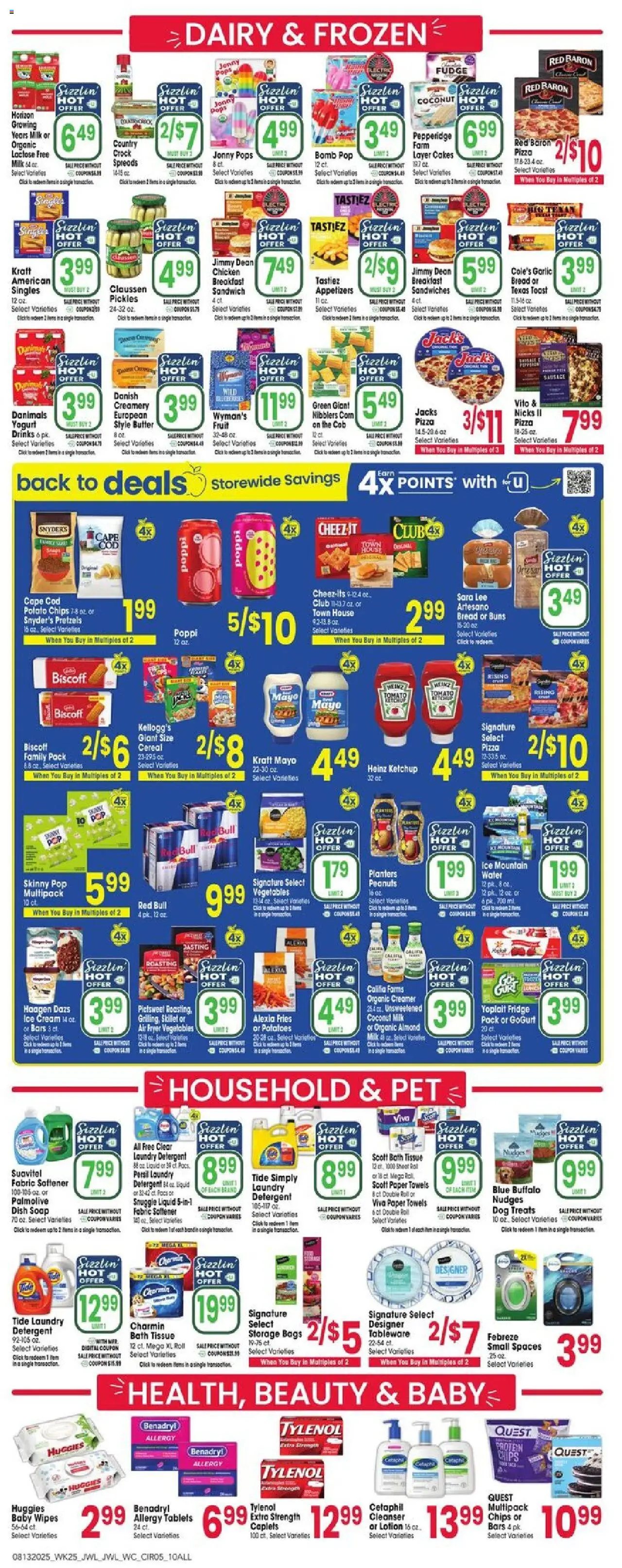 Jewel Osco Weekly Ad - valid from 13.08.2025 | Page: 8 | Products: Fryer, Bread, Ice cream, Potatoes