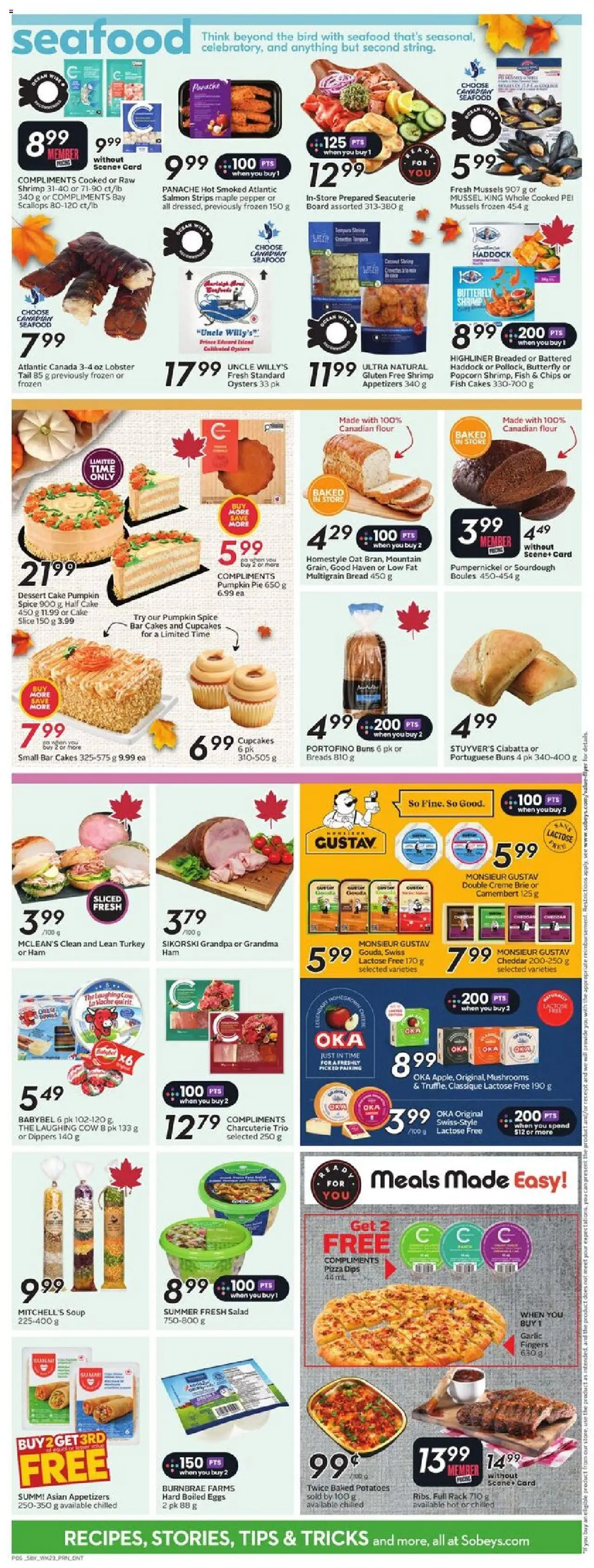 Sobeys flyer valid from 02.10.2025 | Page: 10 | Products: Chips, Salad, Turkey, Pizza