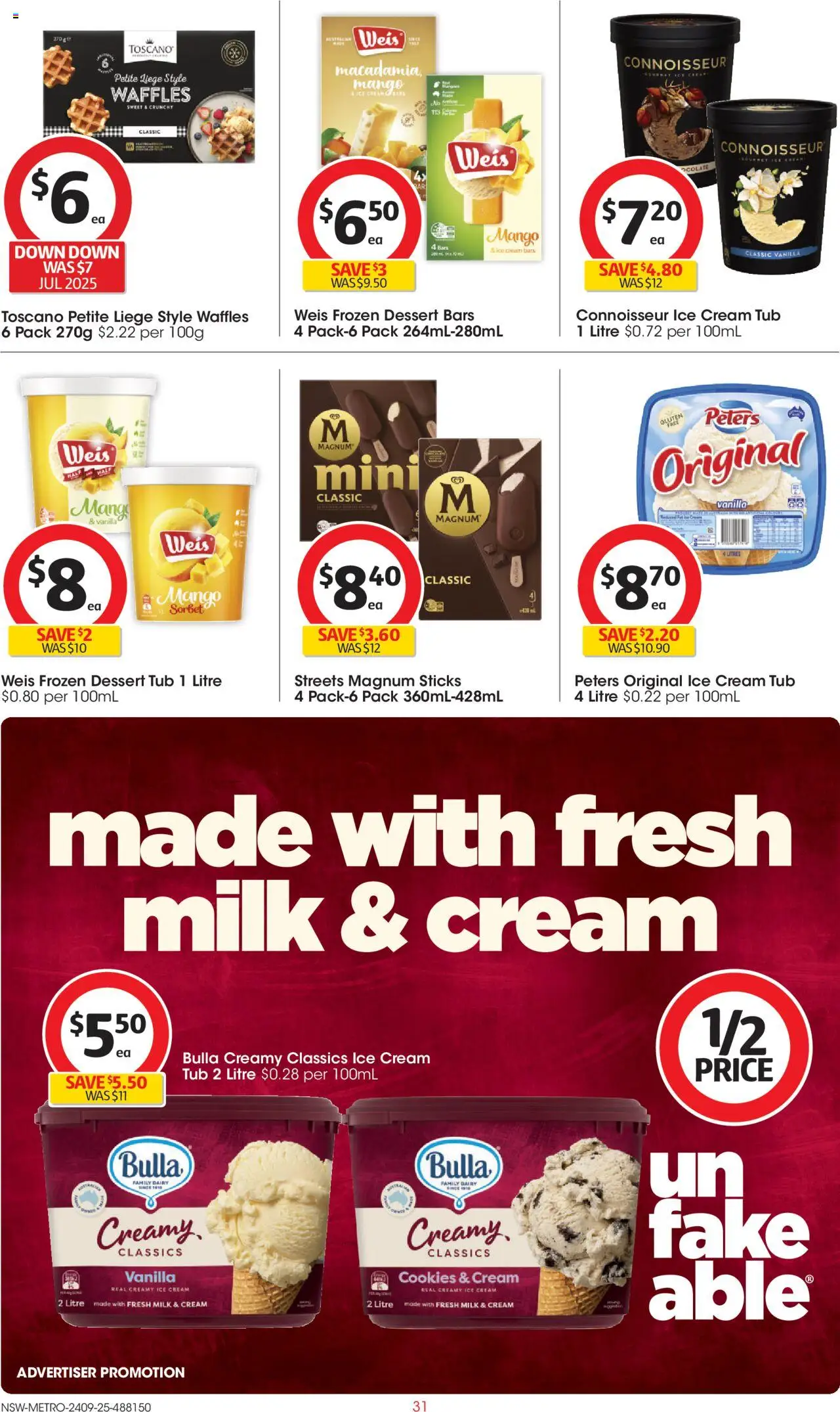 Coles catalogue - valid from 24.09.2025 | Page: 31 | Products: Milk, Cream, Ice cream, Mango