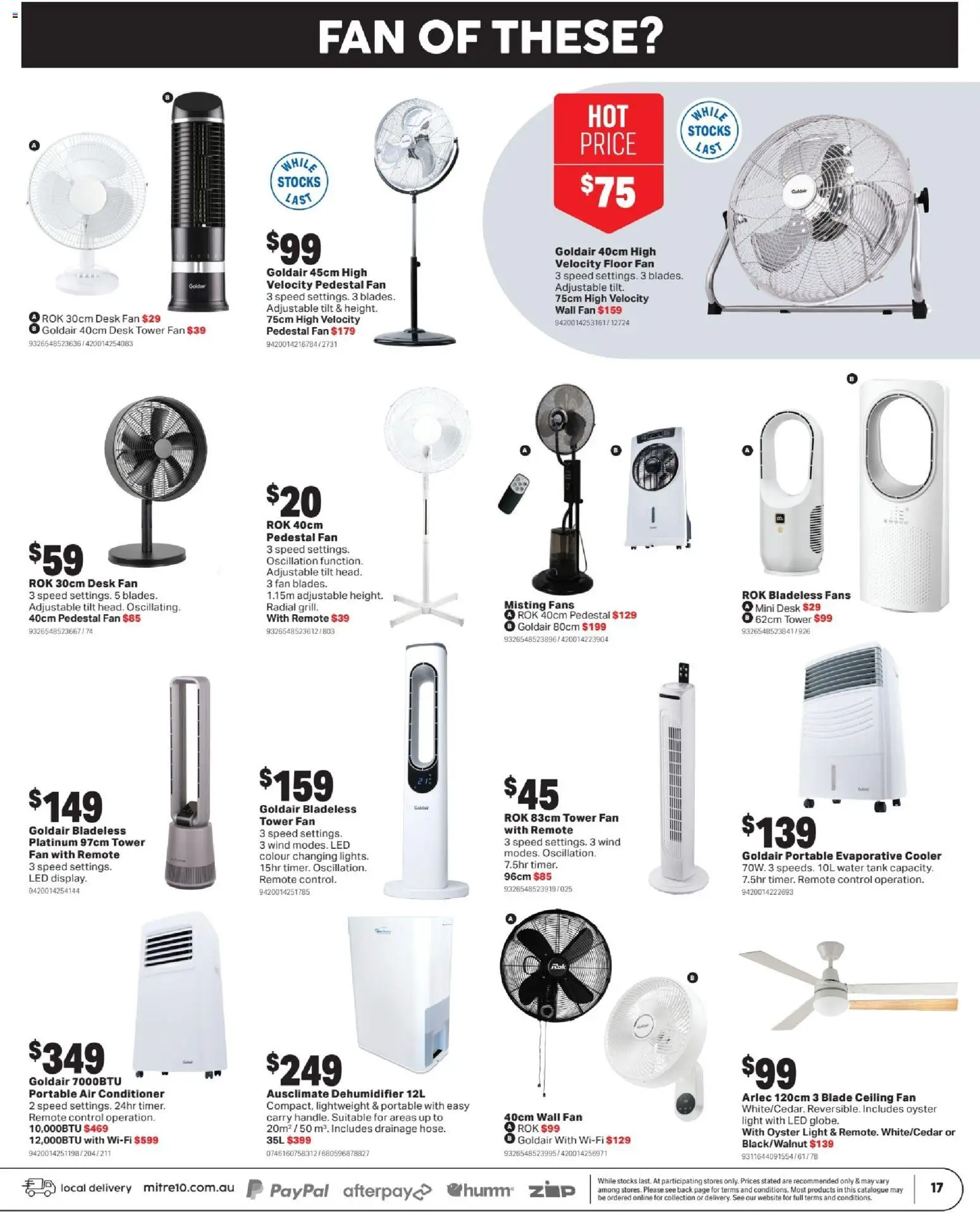 Mitre 10 catalogue - valid from 05.11.2025 | Page: 17 | Products: Light, Water, Dehumidifier, Fan