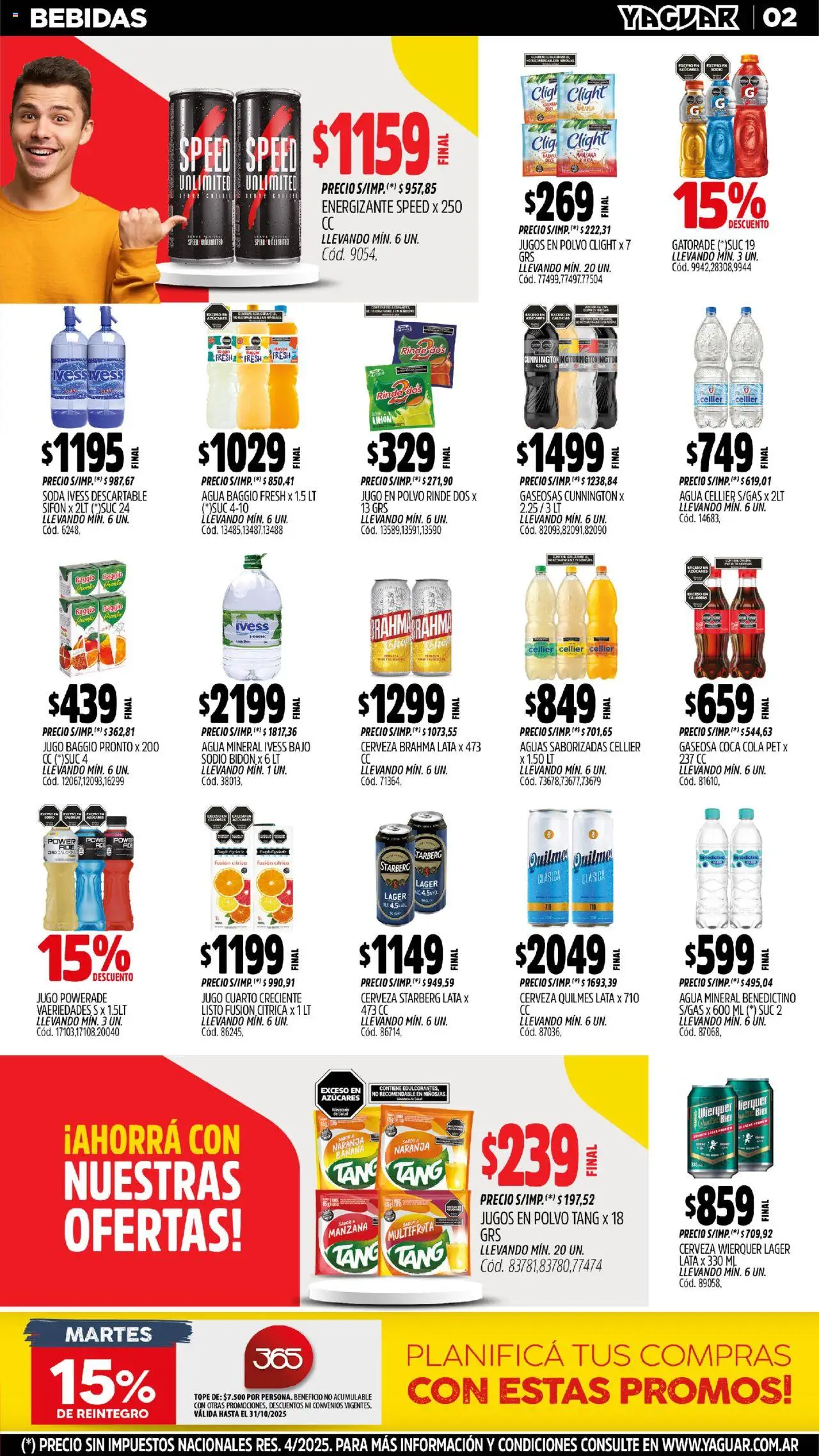 Yaguar - Moreno │ válido desde el 20.10.2025 | Página: 2 | Productos: Polvo, Soda, Agua, Cerveza