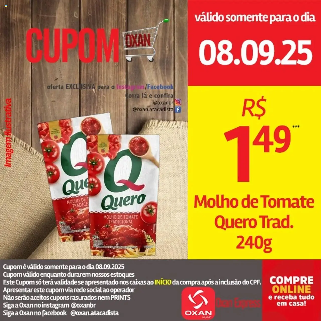 Oxan Atacadista Folheto - válido de 08.09.2025 | Página: 1 | Produtos: Molho de tomate
