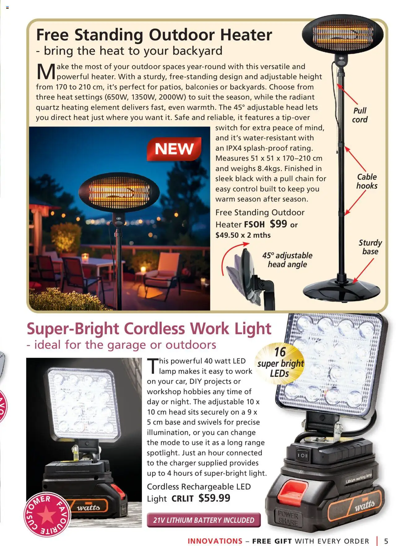 Innovations catalogue - valid from 01.07.2025 | Page: 5 | Products: Heater, Battery, Light, Suit