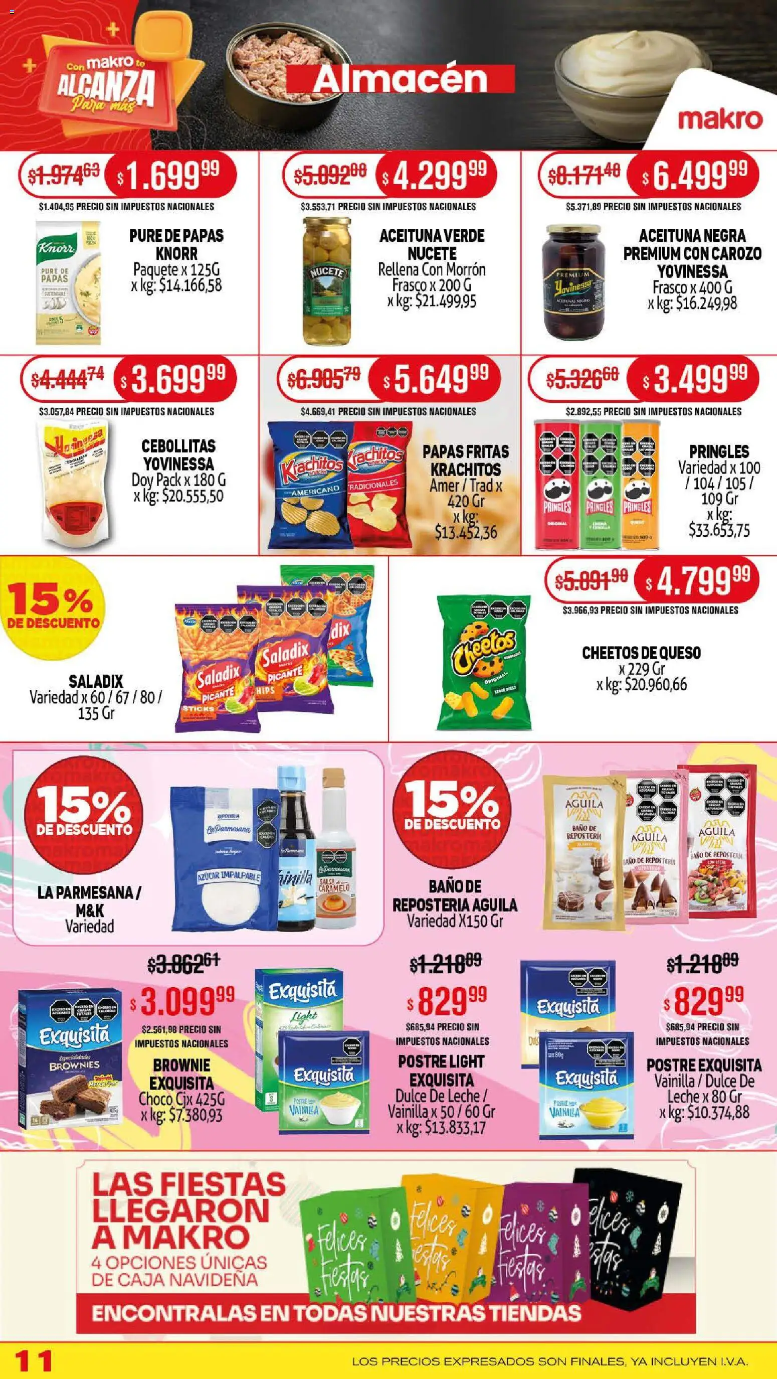Makro ofertas │ válido desde el 13.11.2025 | Página: 11 | Productos: Azucar, Frasco, Leche, Queso