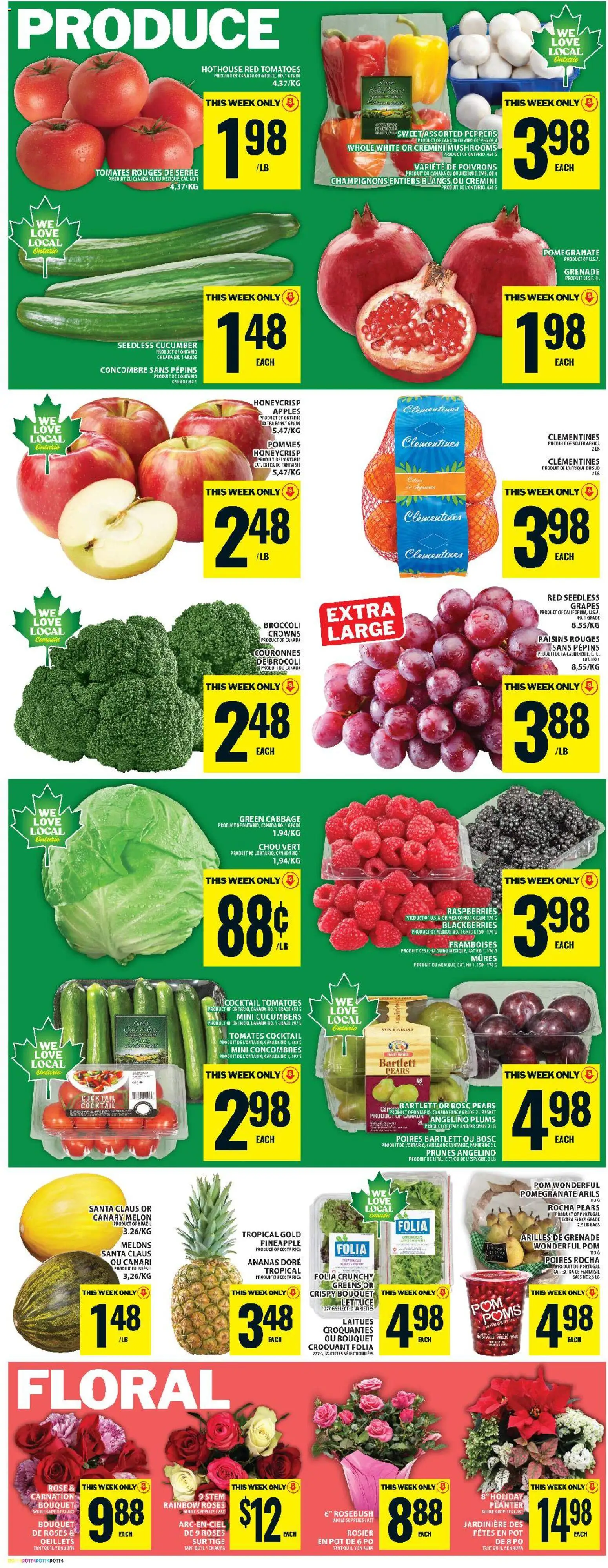 Food Basics flyer valid from 20.11.2025 | Page: 7 | Products: Pineapple, Basket, Apples, Tomatoes