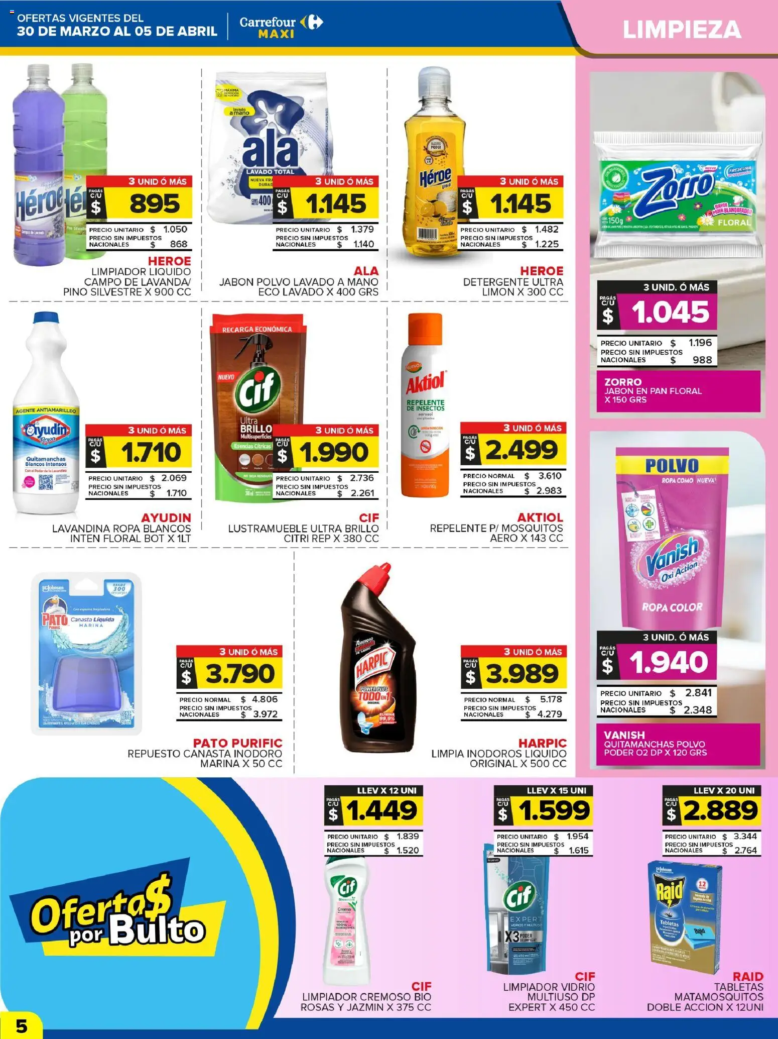 Carrefour Maxi catálogo │ válido desde el 30.03.2026 | Página: 7 | Productos: Inodoro, Brillo, Pan, Esencias