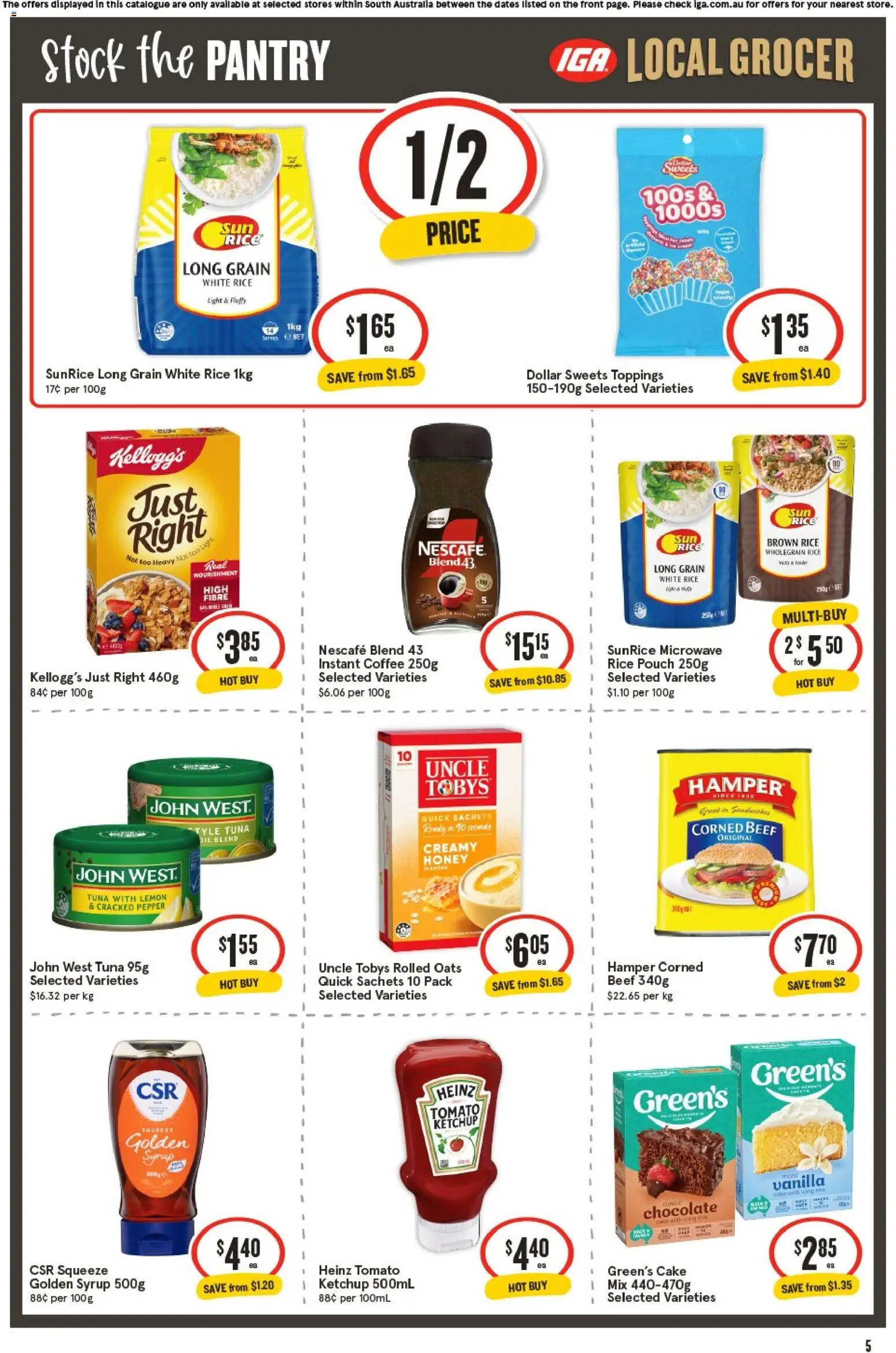 IGA catalogue - valid from 22.04.2026 | Page: 5 | Products: Tomatoes, Beef, Rocket, Onions