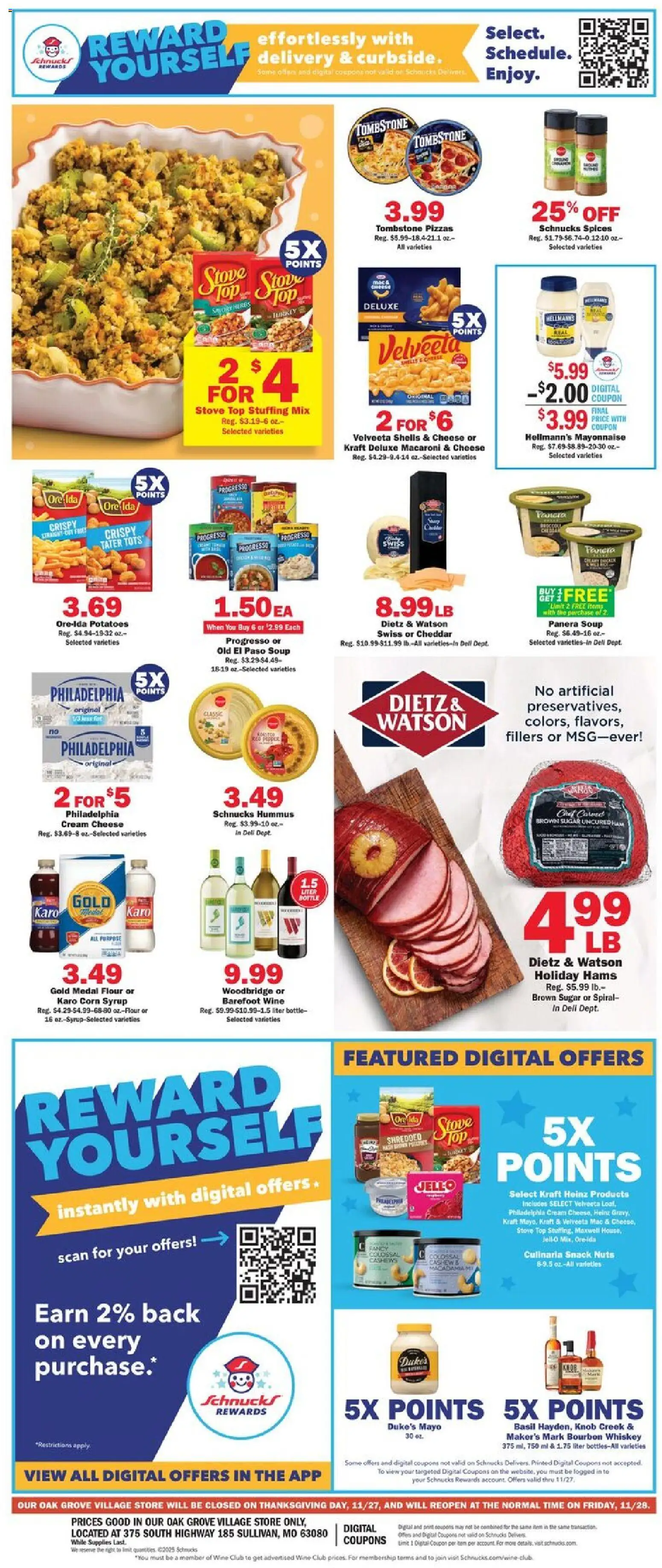 Schnucks Ad - valid from 19.11.2025 | Page: 2 | Products: Corn, Lathe, Wine, Nuts
