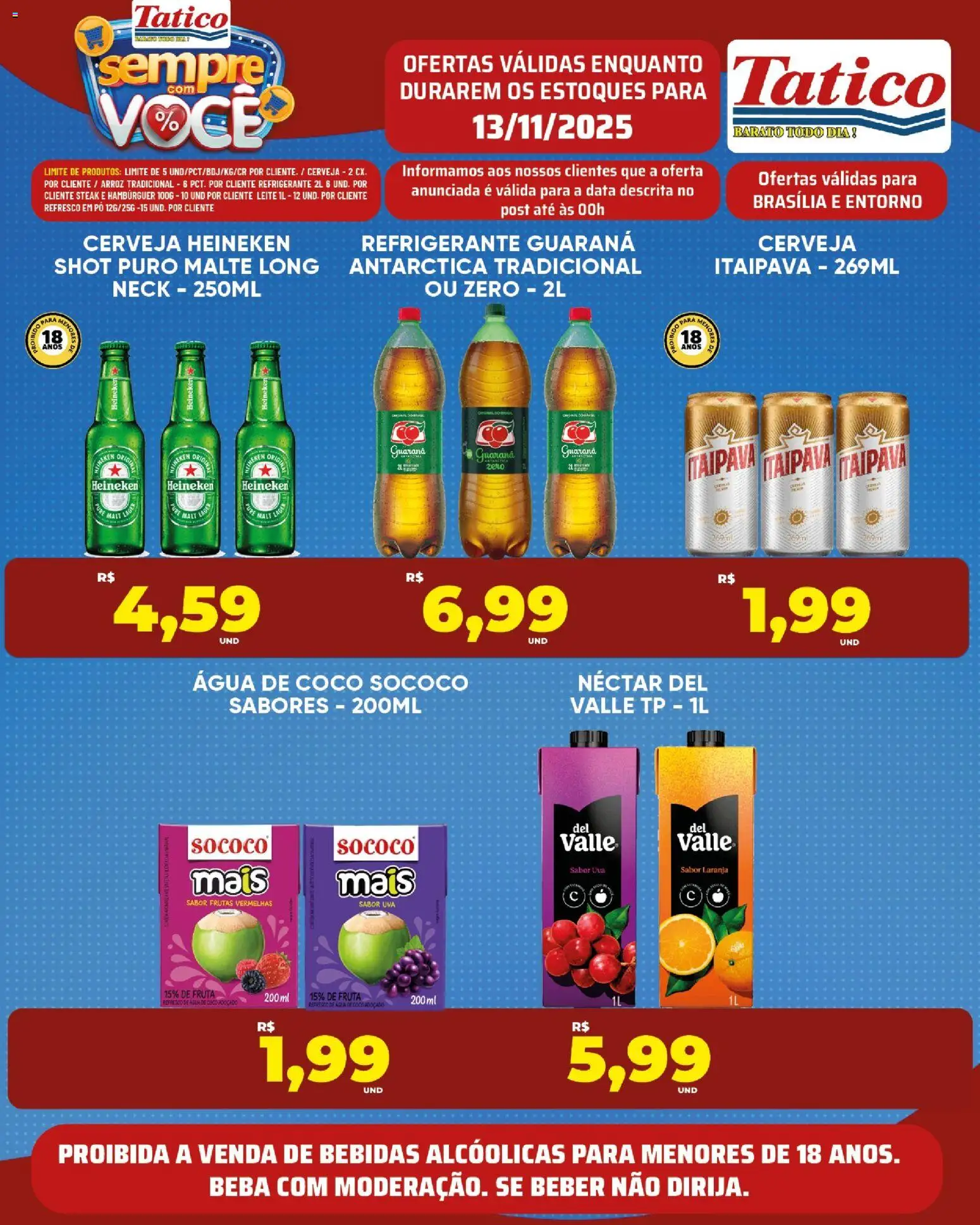 Tatico Folheto - válido de 13.11.2025 | Página: 18 | Produtos: Coco, Cerveja Heineken, Hambúrguer, Refrigerante