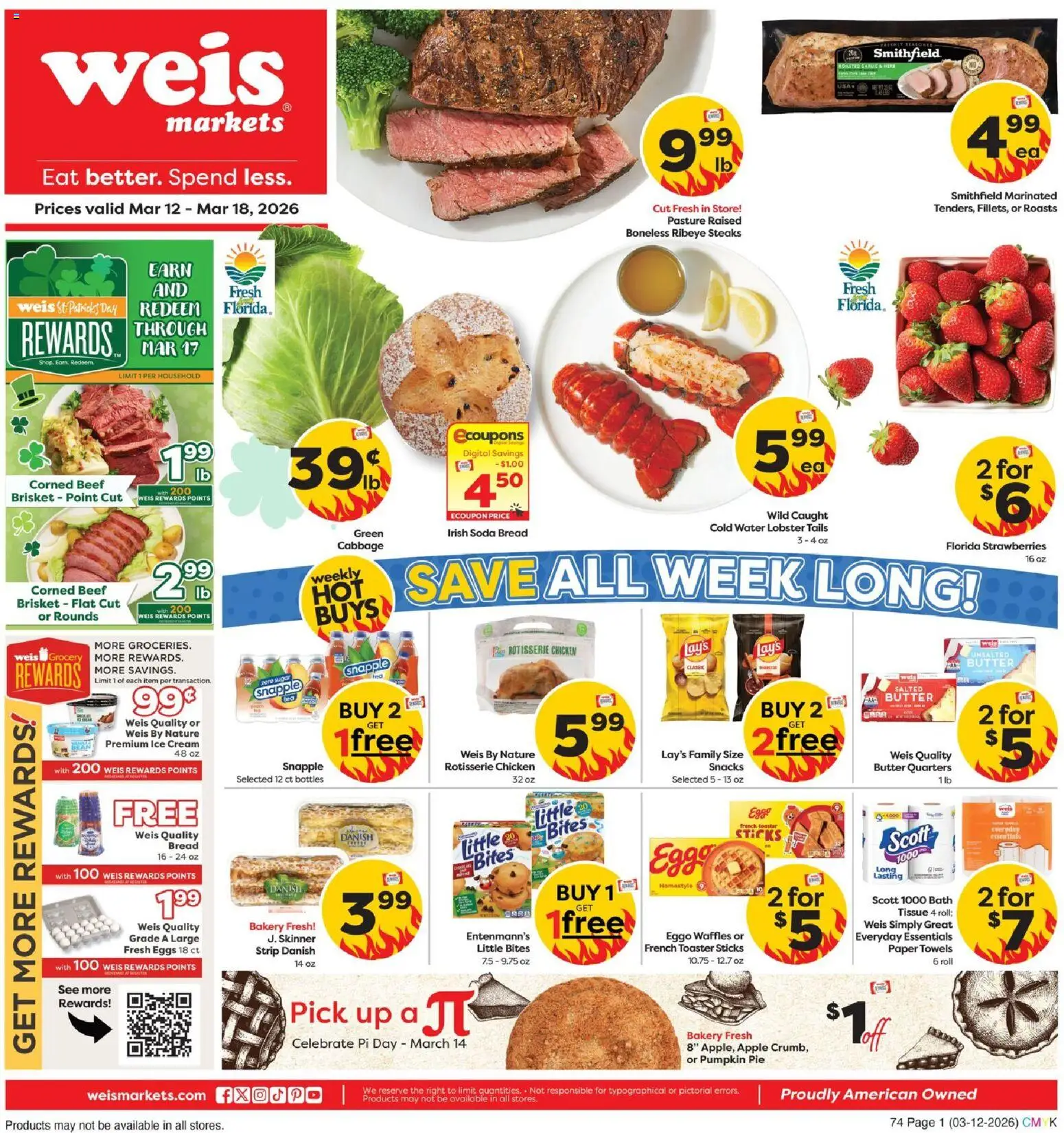 Weis Weekly Circular - DE - valid from 12.03.2026 | Page: 1 | Products: Cream, Ice cream, Water, Pumpkin