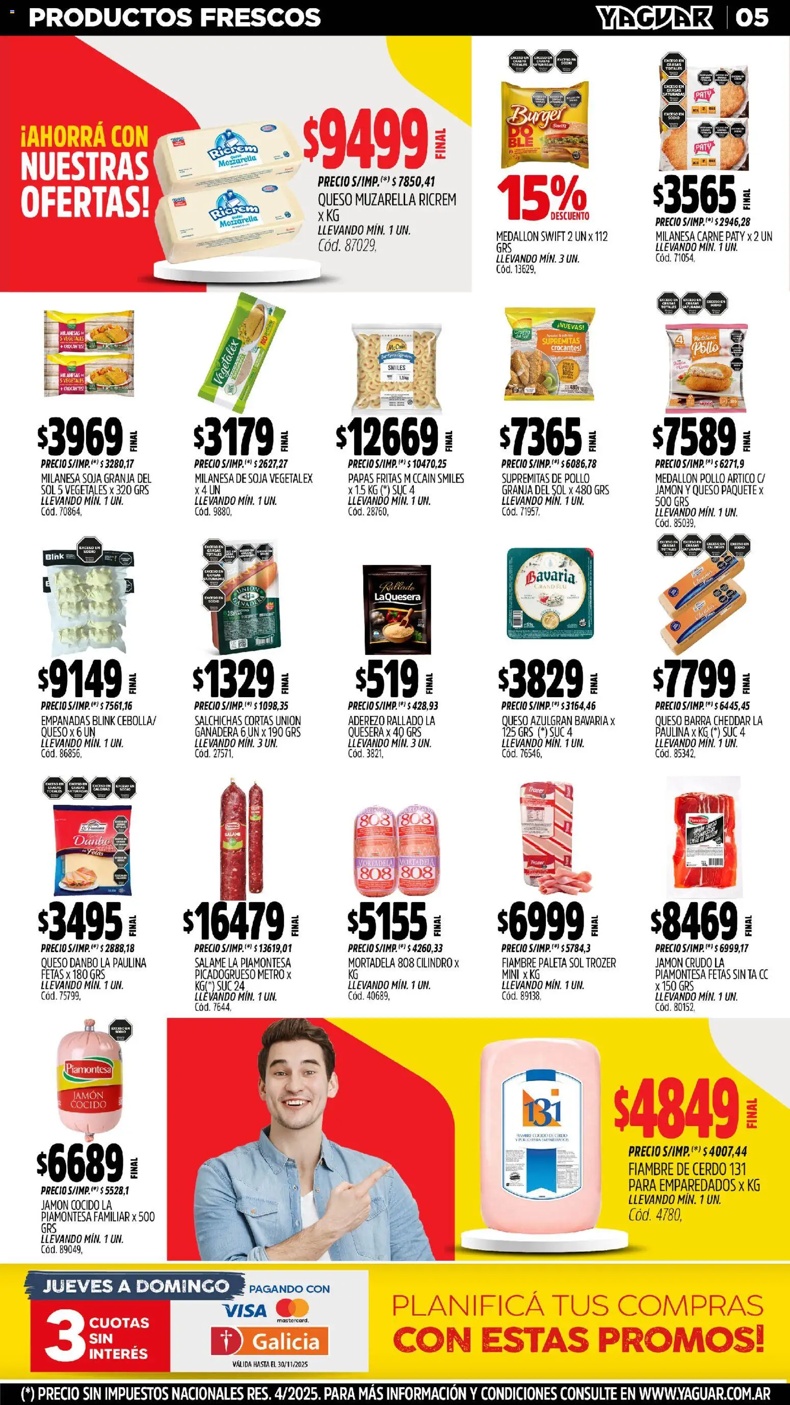 Yaguar - Campana │ válido desde el 17.11.2025 | Página: 4 | Productos: Milanesa, Jamón crudo, Salame, Cerdo