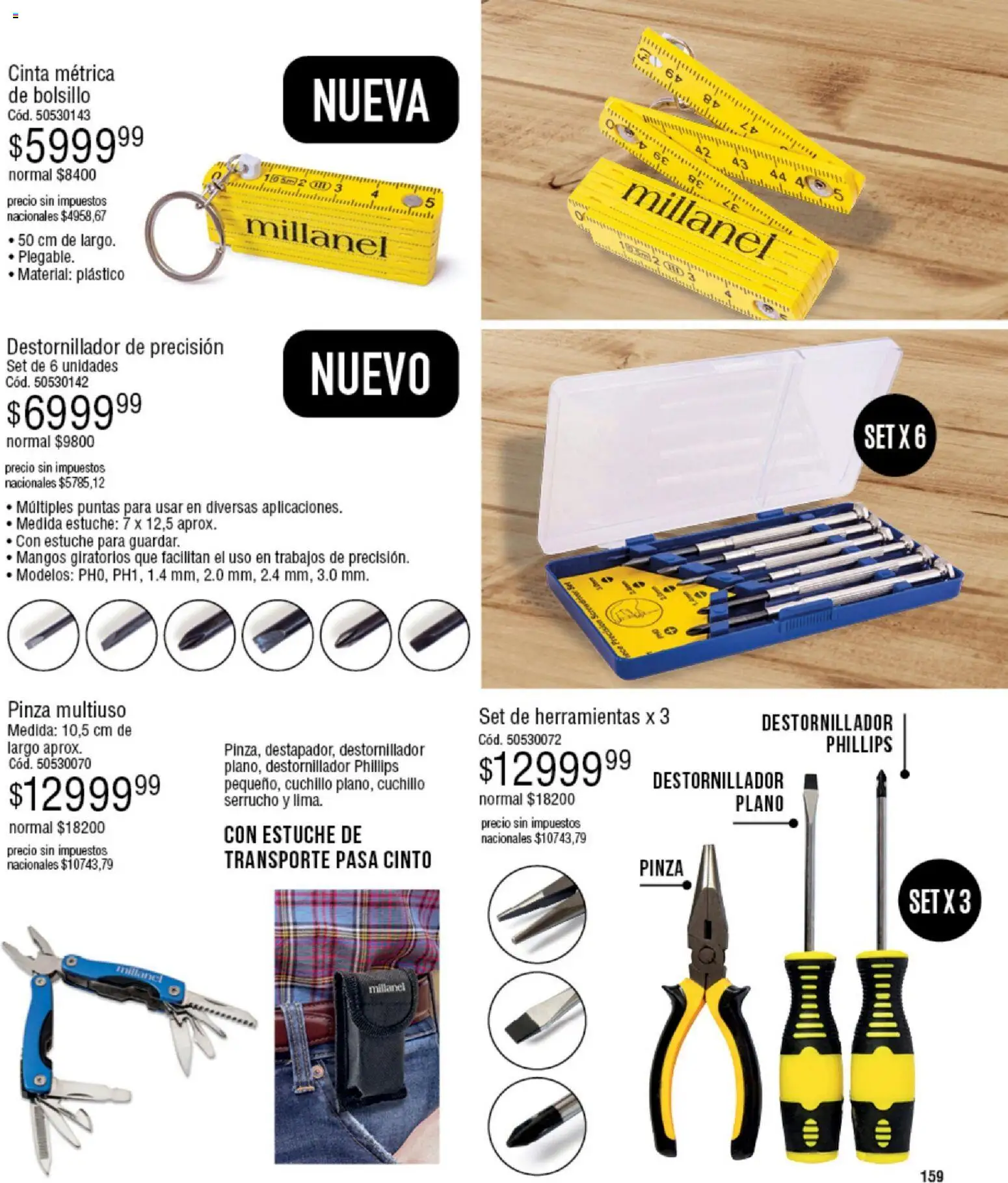 Millanel - Catálogo │ válido desde el 05.01.2026 | Página: 159 | Productos: Cinta, Cuchillo, Cinta métrica, Destornillador