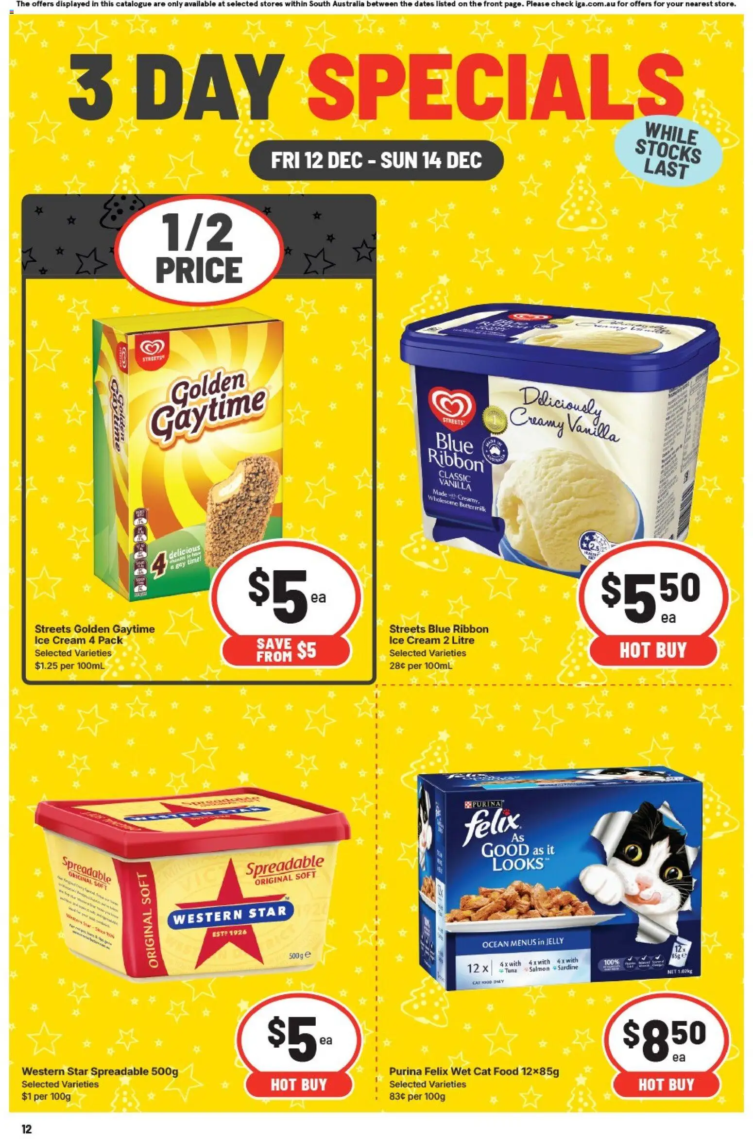 IGA catalogue - valid from 12.12.2025 | Page: 4 | Products: Cream, Ice cream, Salmon, Tuna