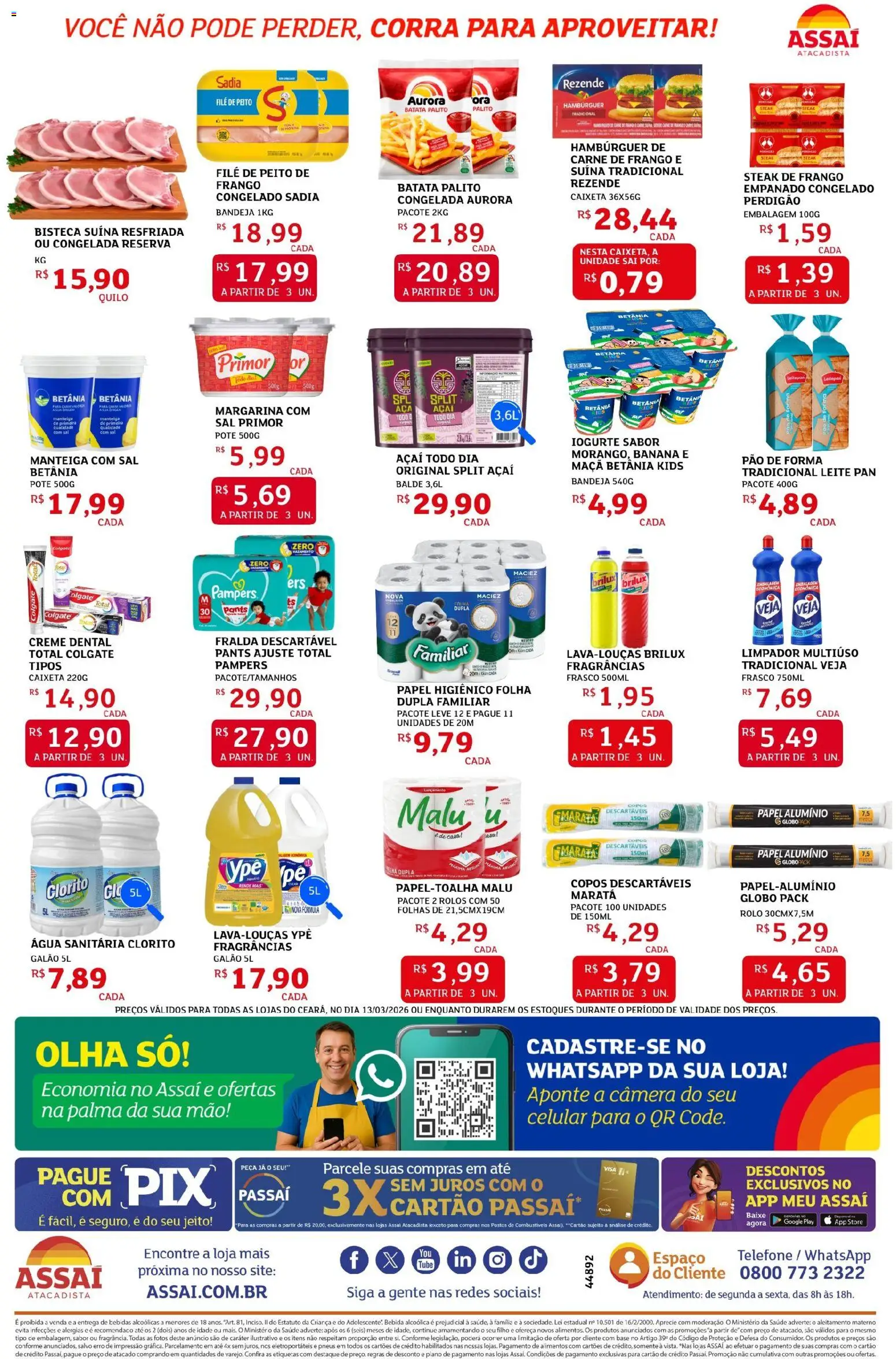 Assaí Atacadista Folheto - válido de 13.03.2026 | Página: 2 | Produtos: Limpador multiuso, Pneus, Hambúrguer, Bebida