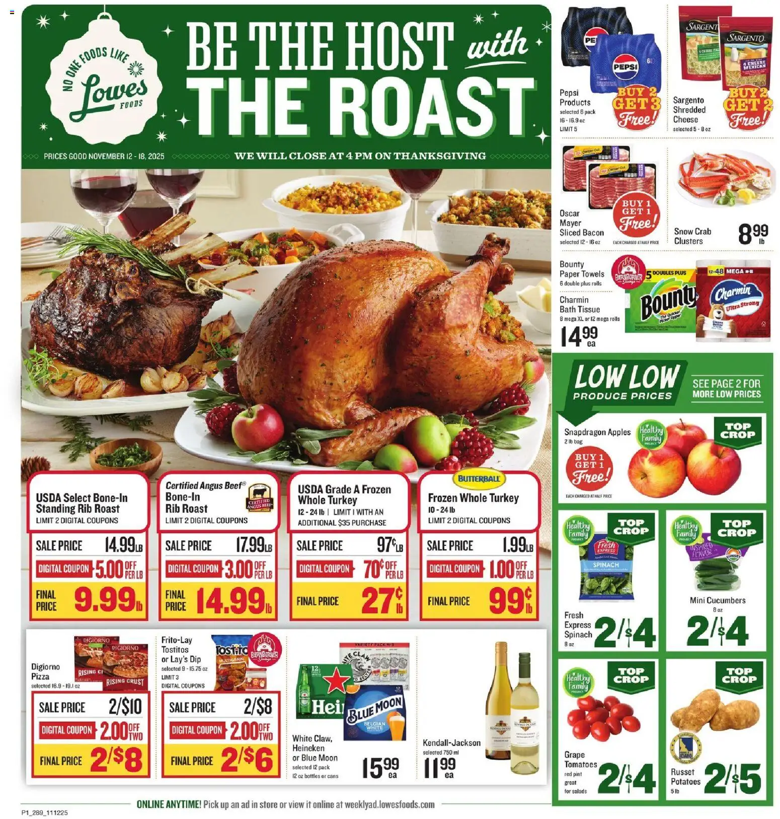Lowes Foods Weekly Ad - GA - valid from 12.11.2025 | Page: 1 | Products: Bath, Cheese, Pizza, Potatoes