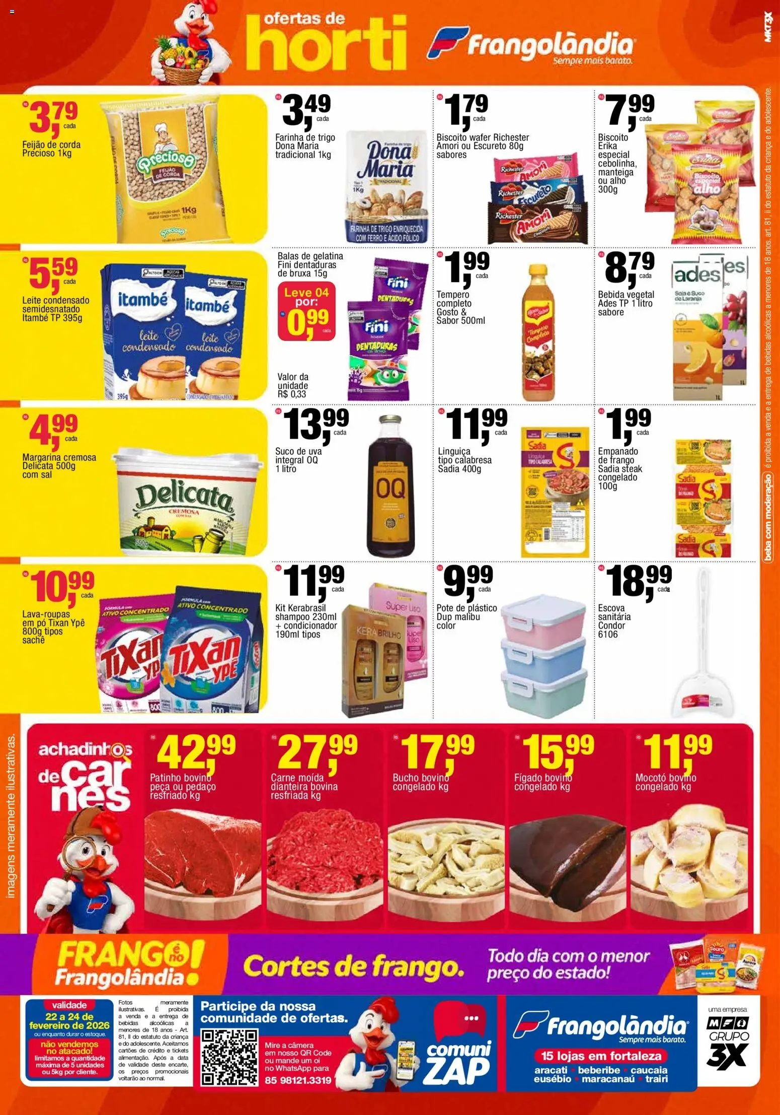 Frangolândia Folheto - válido de 22.02.2026 | Página: 2 | Produtos: Ferro, Corda, Biscoito, Leite condensado