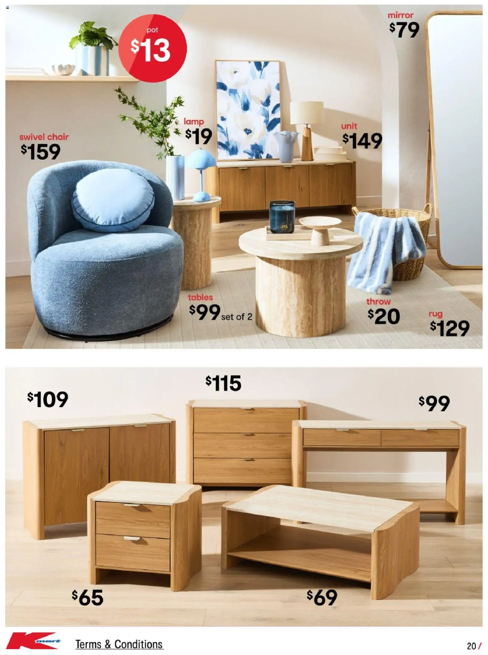 Kmart catalogue - valid from 29.01.2026 | Page: 20 | Products: Chair, Mirror, Lamp