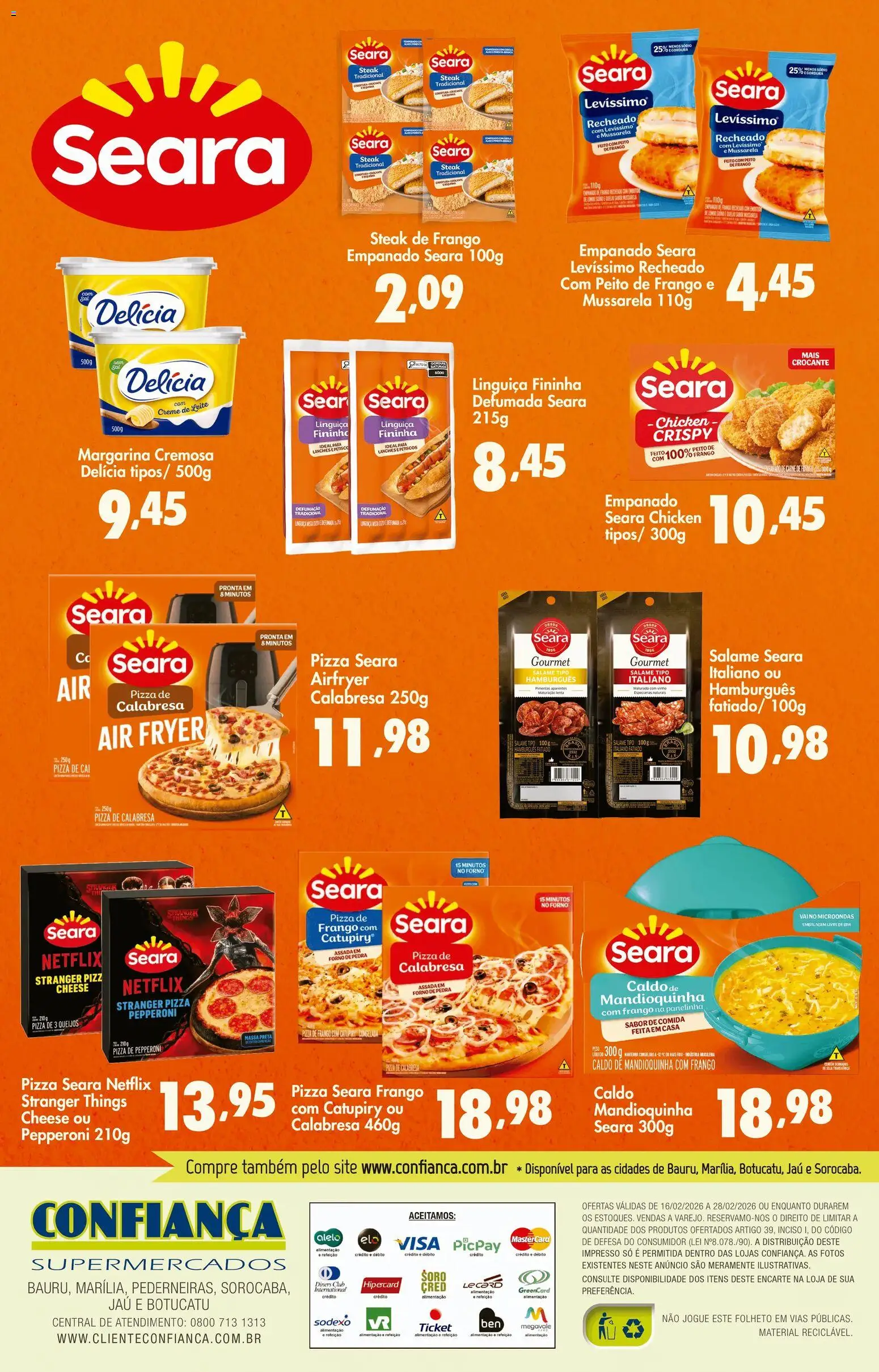 Confiança Folheto - válido de 16.02.2026 | Página: 2 | Produtos: Air fryer, Leite, Massa, Frango