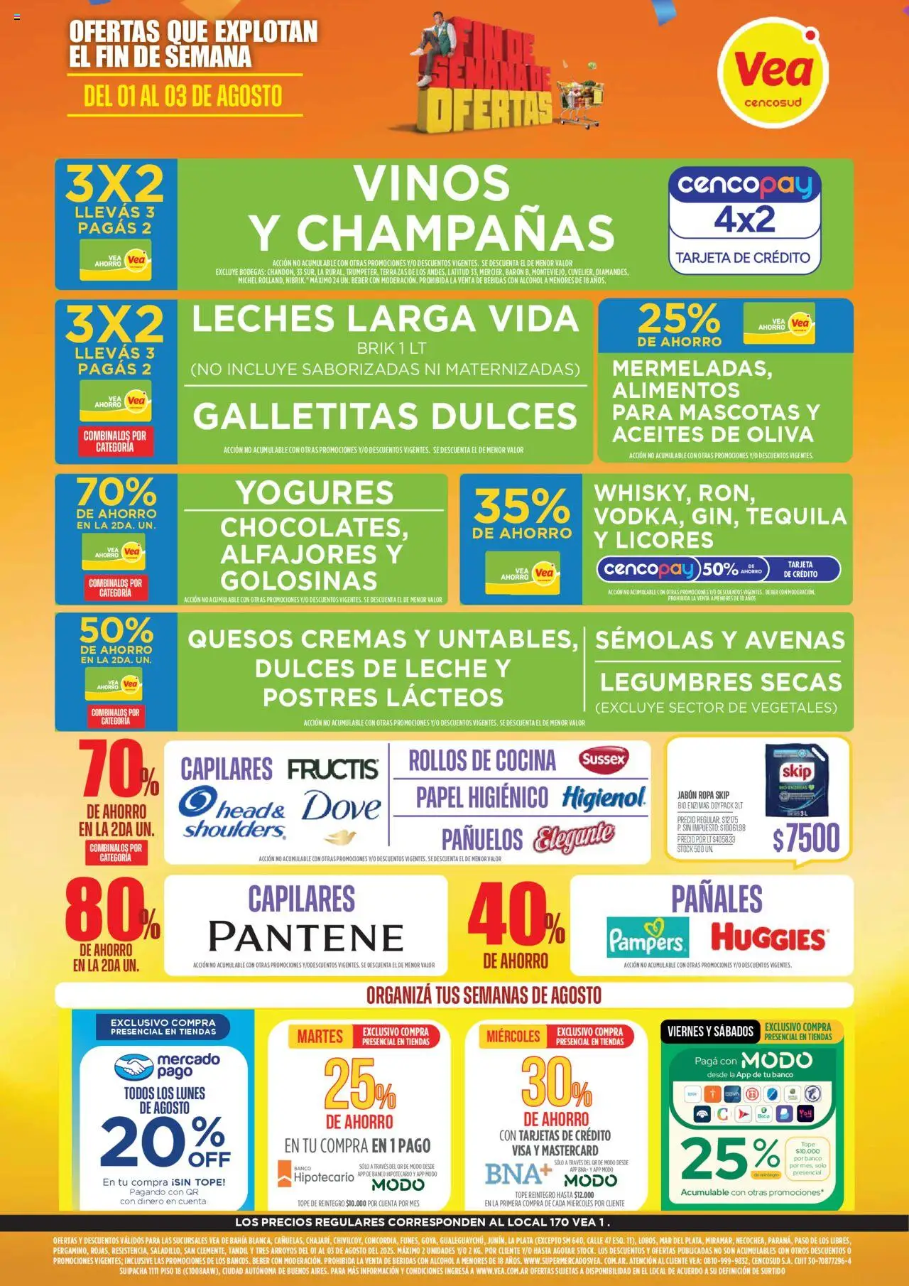 Vea ofertas │ válido desde el 01.08.2025 | Página: 1 | Productos: Papel higiénico, Galletitas, Golosinas, Pañales