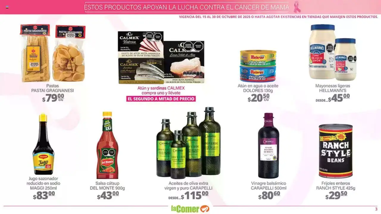 Nuevas ofertas de La Comer válidas en toda la República Mexicana desde el 15.10.2025. ¡Encuentra las mejores ofertas en La Comer - Folleto! | Página: 3 | Productos: Vinagre, Aceite, Jugo, Catsup