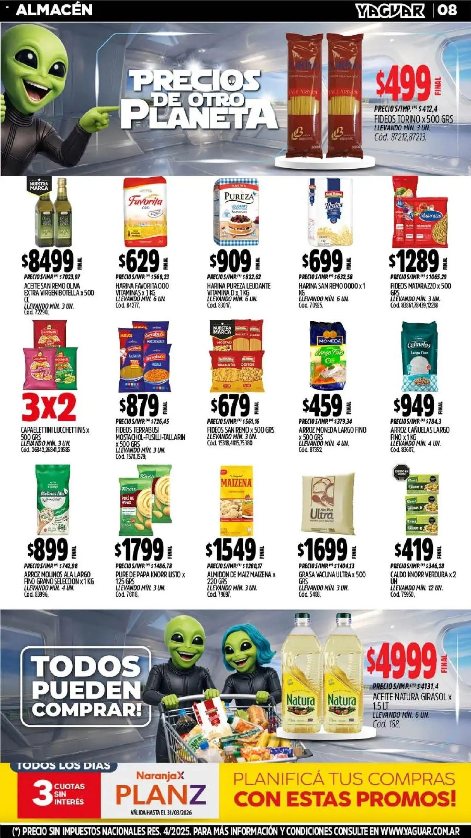 Yaguar - Oferta Semanal Jujuy │ válido desde el 09.03.2026 | Página: 8 | Productos: Botella, Aceite, Maiz, Arroz