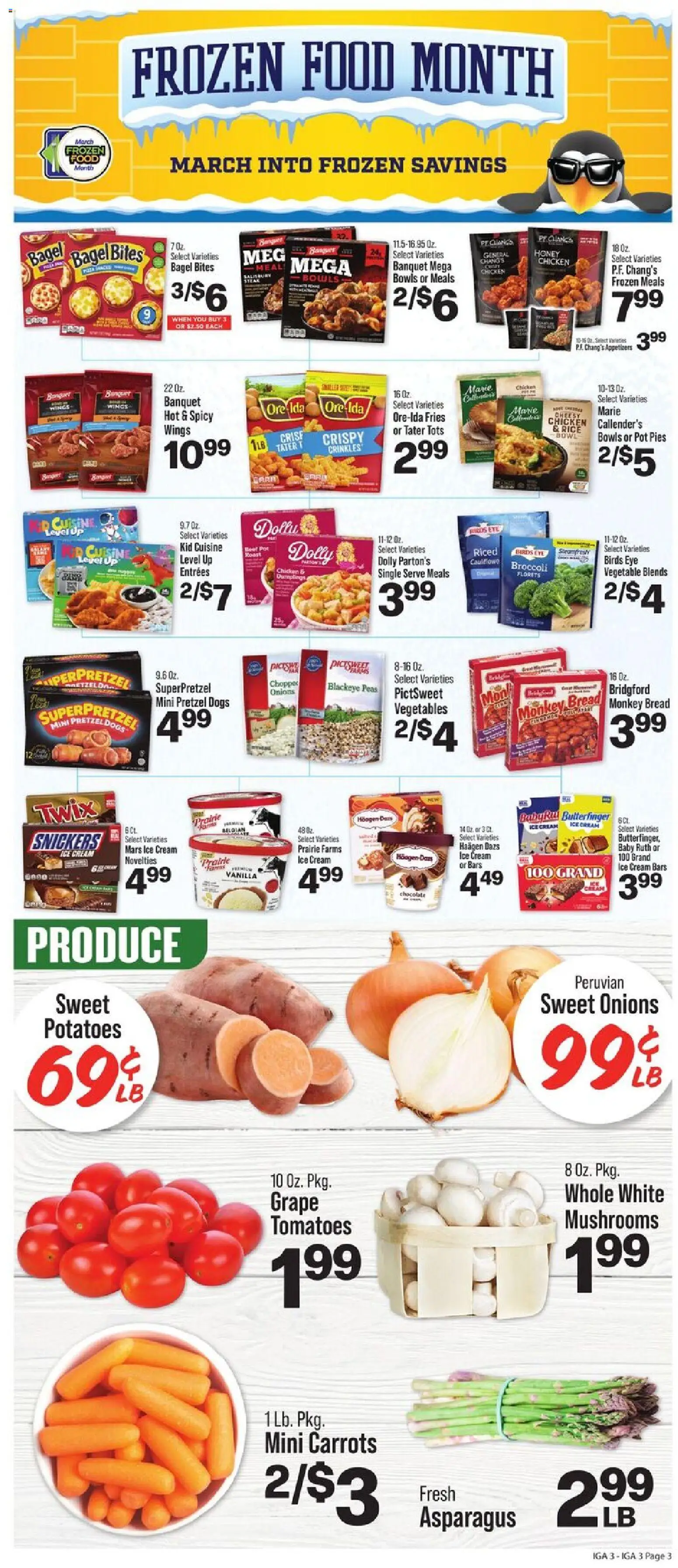 IGA Weekly Ad - valid from 25.02.2026 | Page: 5 | Products: Mushrooms, Bread, Rice, Vegetables