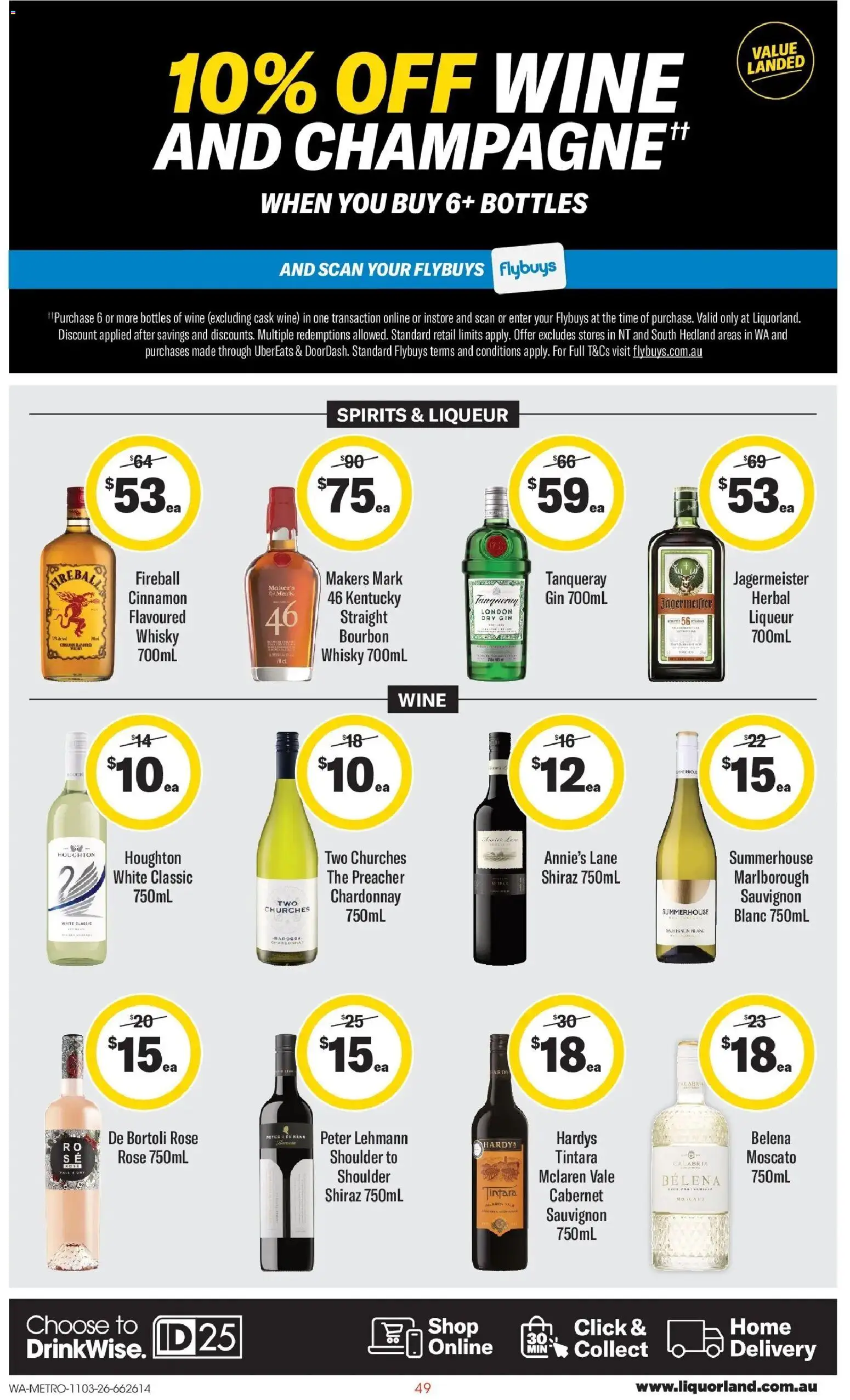 Coles catalogue - valid from 10.03.2026 | Page: 49 | Products: Wine, Bourbon, Gin, Herbal