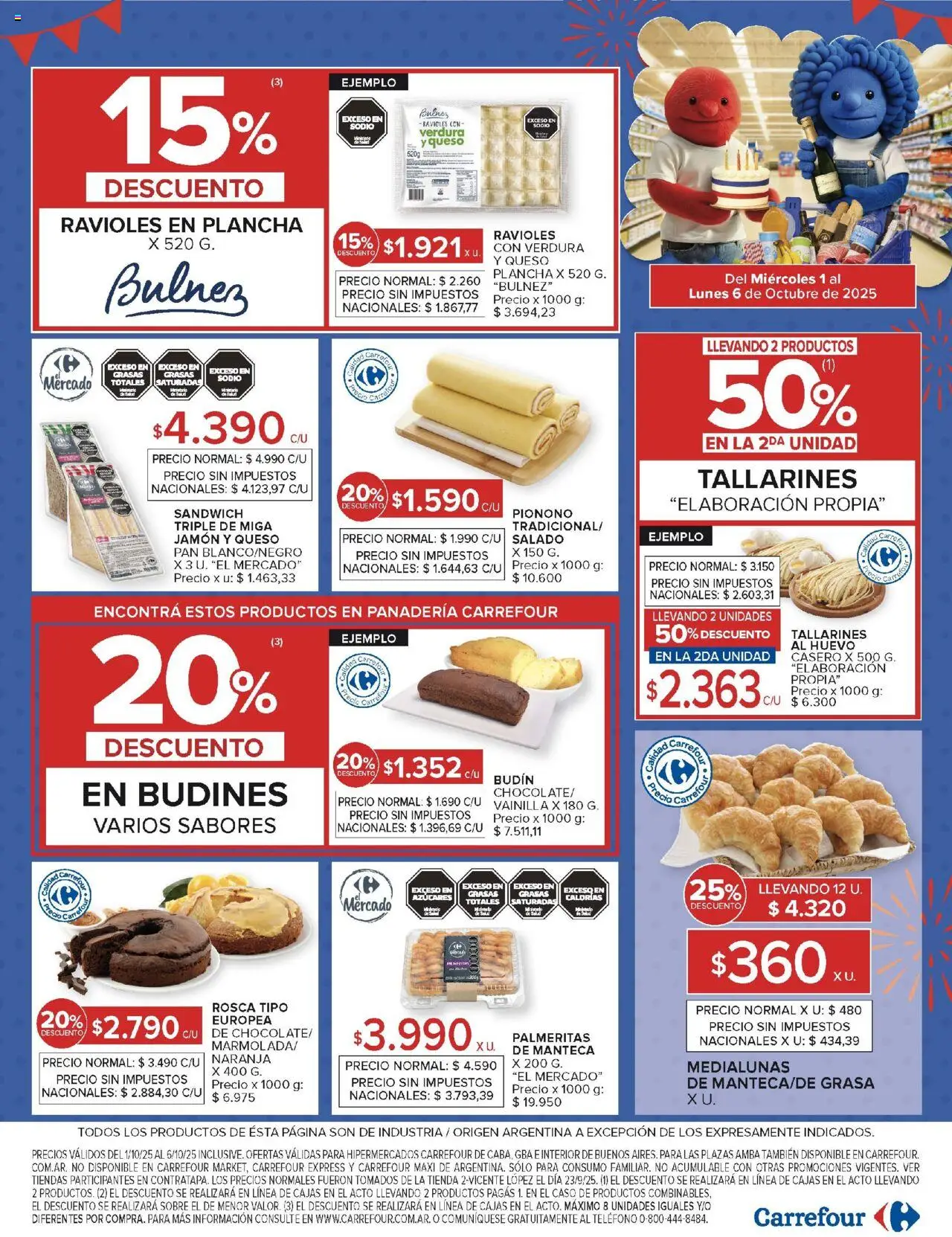 Carrefour ofertas │ válido desde el 01.10.2025 | Página: 19 | Productos: Sobre, Huevo, Jamón, Pionono