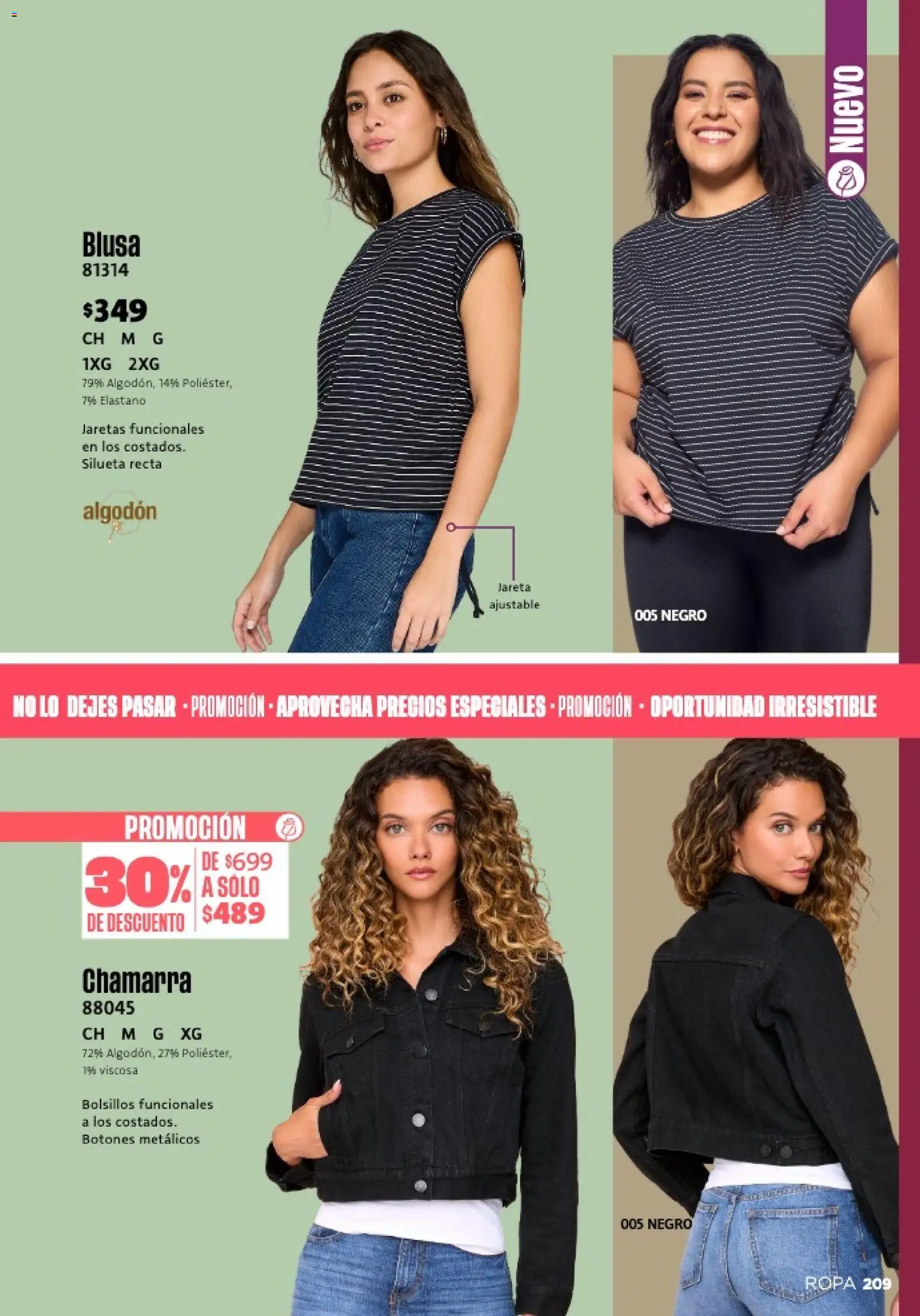 Nuevas ofertas de Ilusión válidas en toda la República Mexicana desde el 01.02.2026. ¡Encuentra las mejores ofertas en Ilusión catálogo Primavera! | Página: 211 | Productos: Blusa, Chamarra, Algodón, Ropa