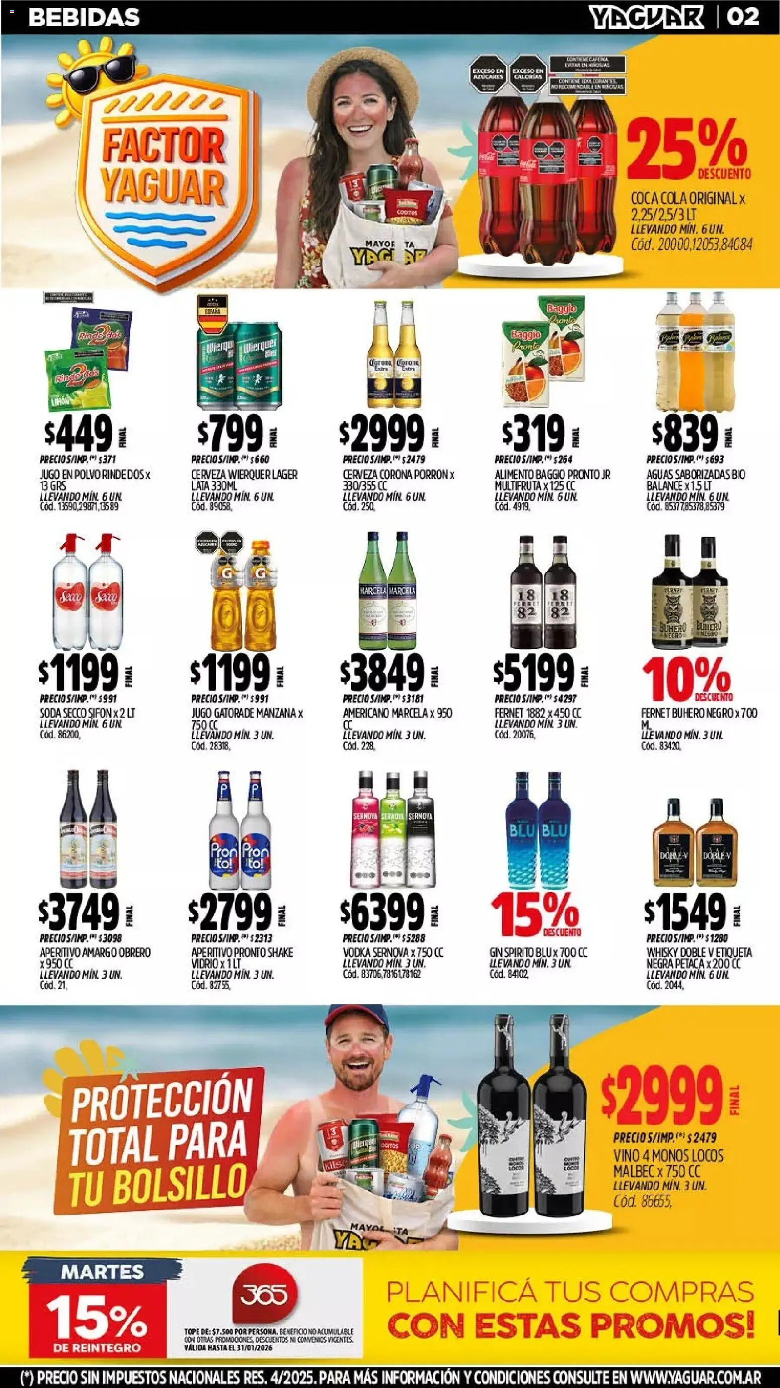Yaguar - Oferta Semanal Santa Fé │ válido desde el 26.01.2026 | Página: 2 | Productos: Soda, Manzana, Jugo, Cerveza