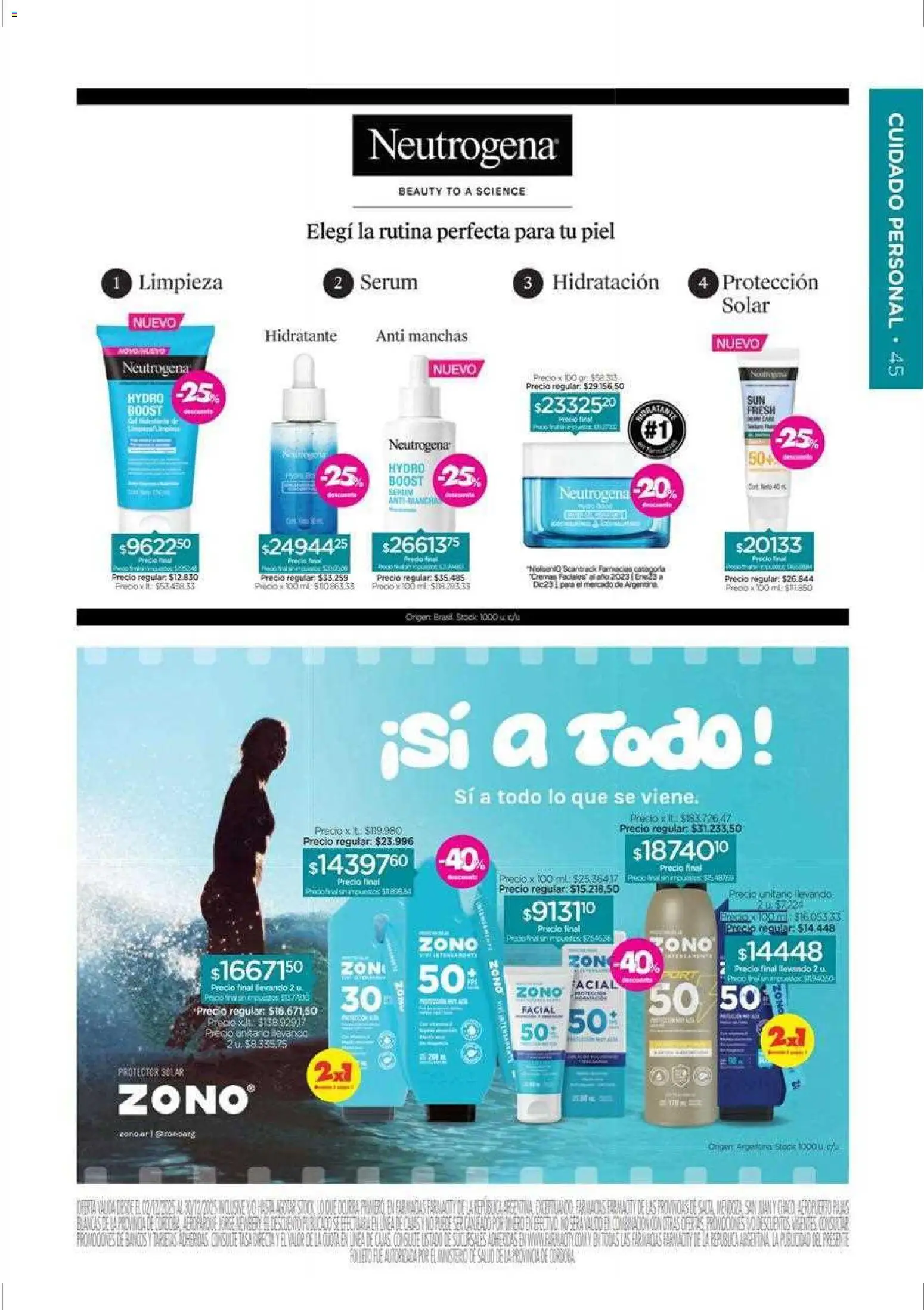 Farmacity catálogo │ válido desde el 02.12.2025 | Página: 45 | Productos: Serum, Protector solar