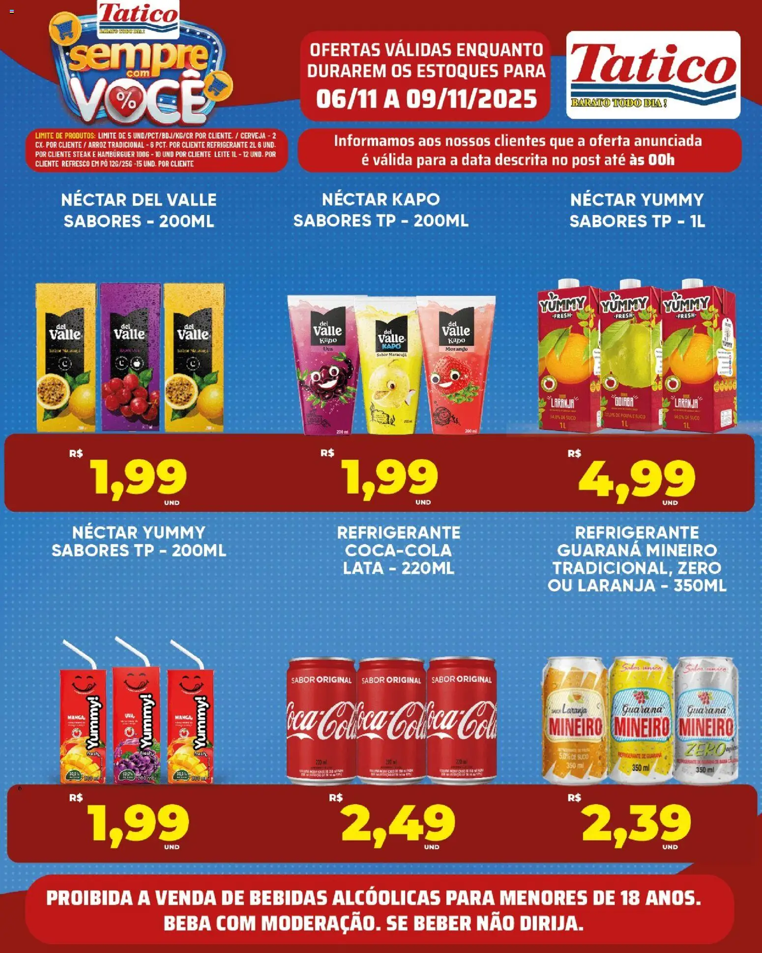 Tatico Folheto - válido de 10.11.2025 | Página: 32 | Produtos: Refresco, Leite, Suco, Hambúrguer