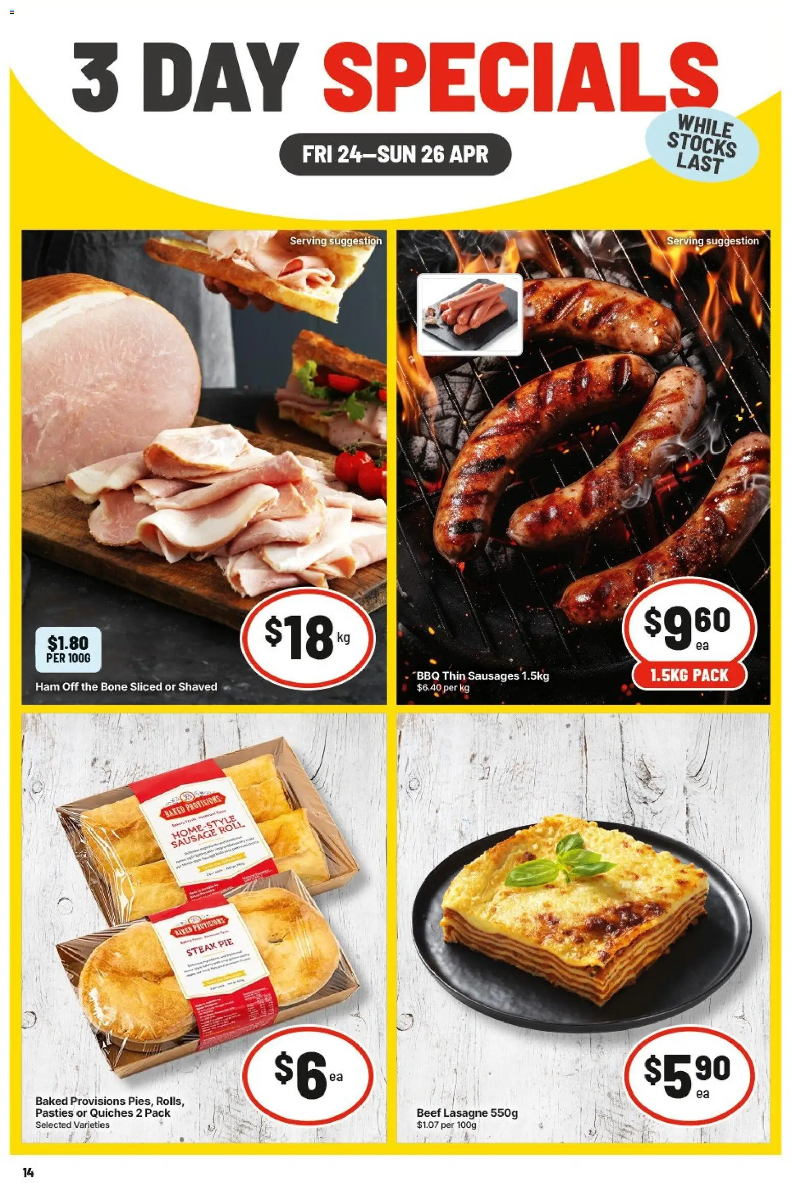 IGA catalogue - valid from 24.04.2026 | Page: 1 | Products: Ham, Beef, Steak, Sausage