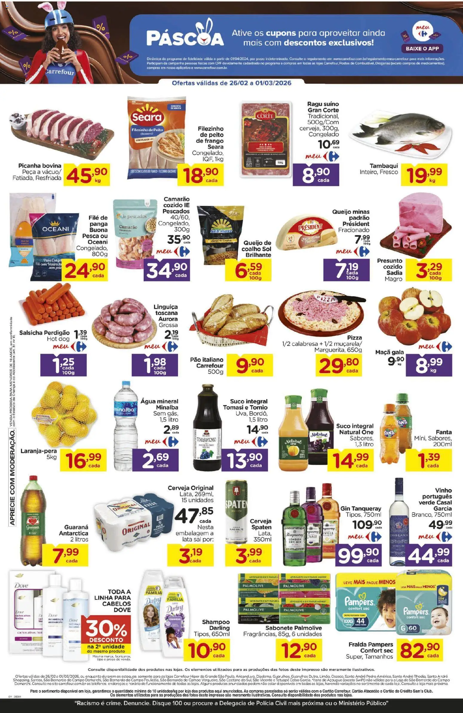 Carrefour Folheto - válido de 26.02.2026 | Página: 2 | Produtos: Queijo, Presunto, Vinho, Frango