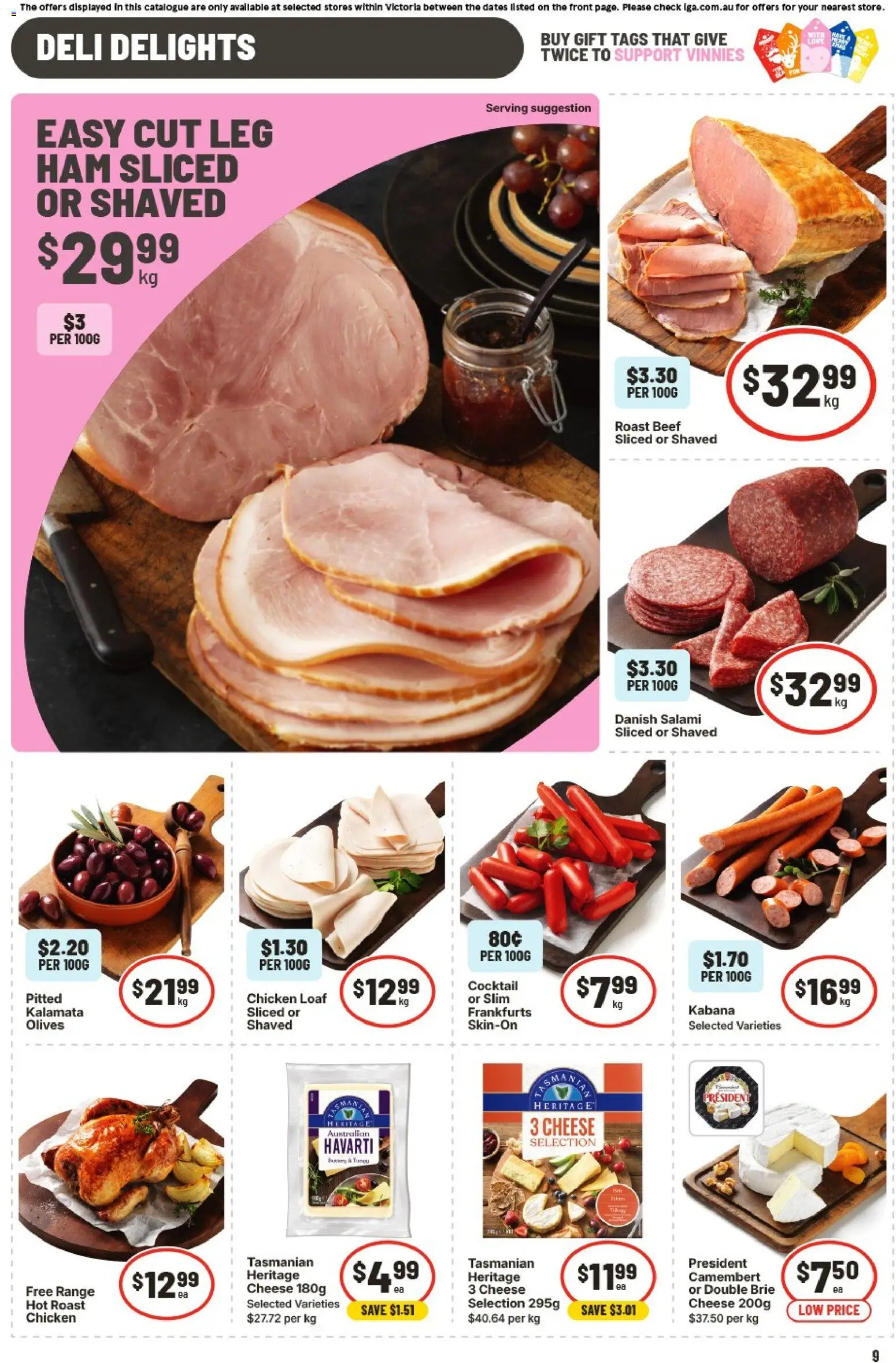 IGA catalogue - valid from 19.11.2025 | Page: 10 | Products: Cheese, Salami, Ham, Beef