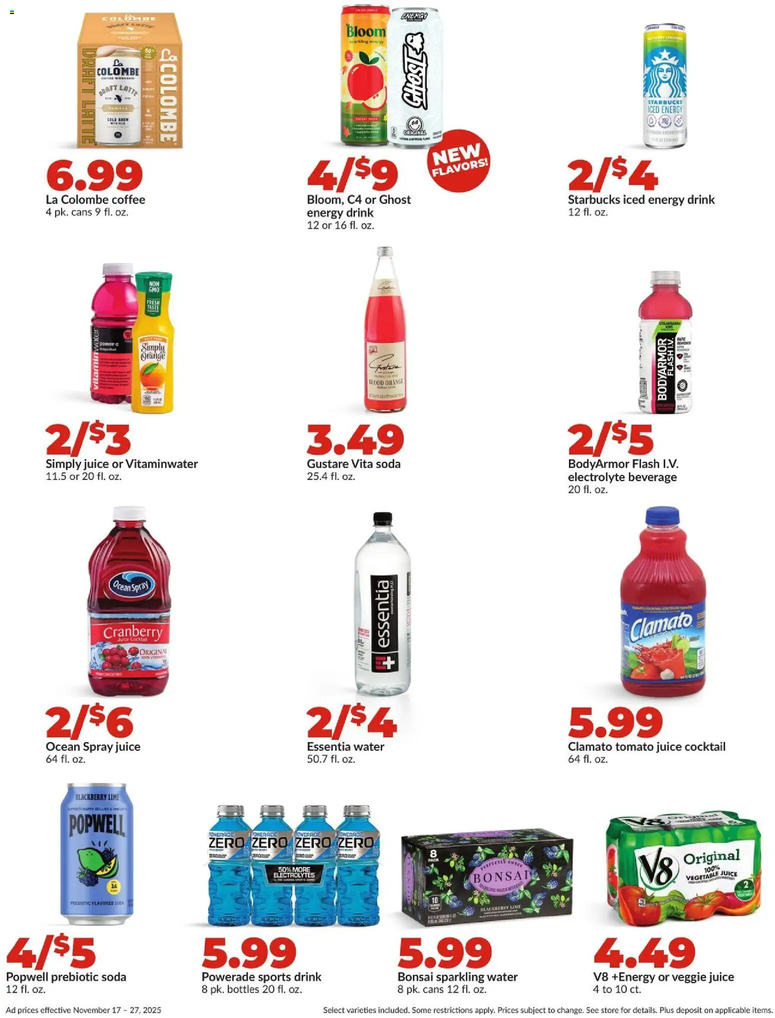 HyVee Weekly Ad - valid from 17.11.2025 | Page: 33 | Products: Coffee, Juice, Water, Lime