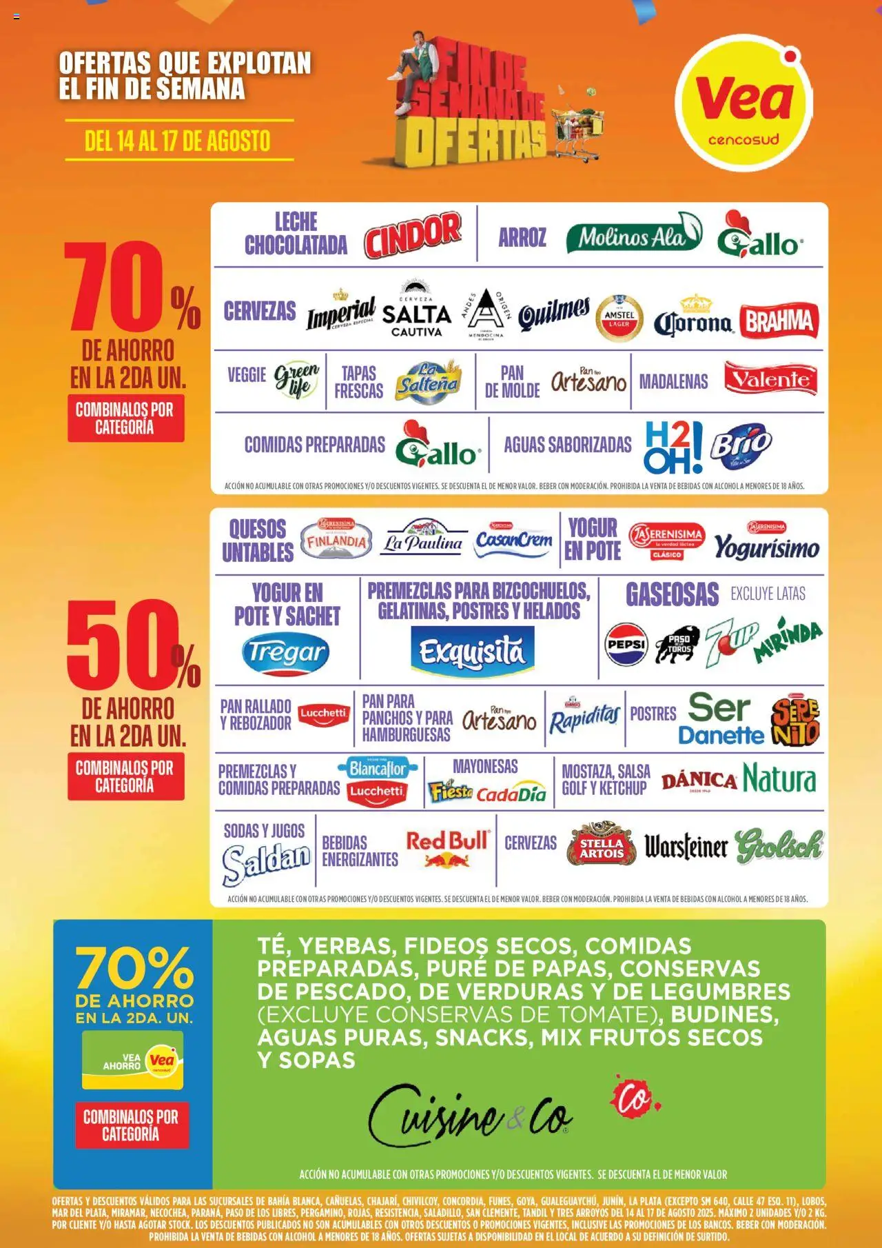 Vea - Oferta fin de semana │ válido desde el 14.08.2025 | Página: 3 | Productos: Leche, Pan, Chocolatada, Fideos