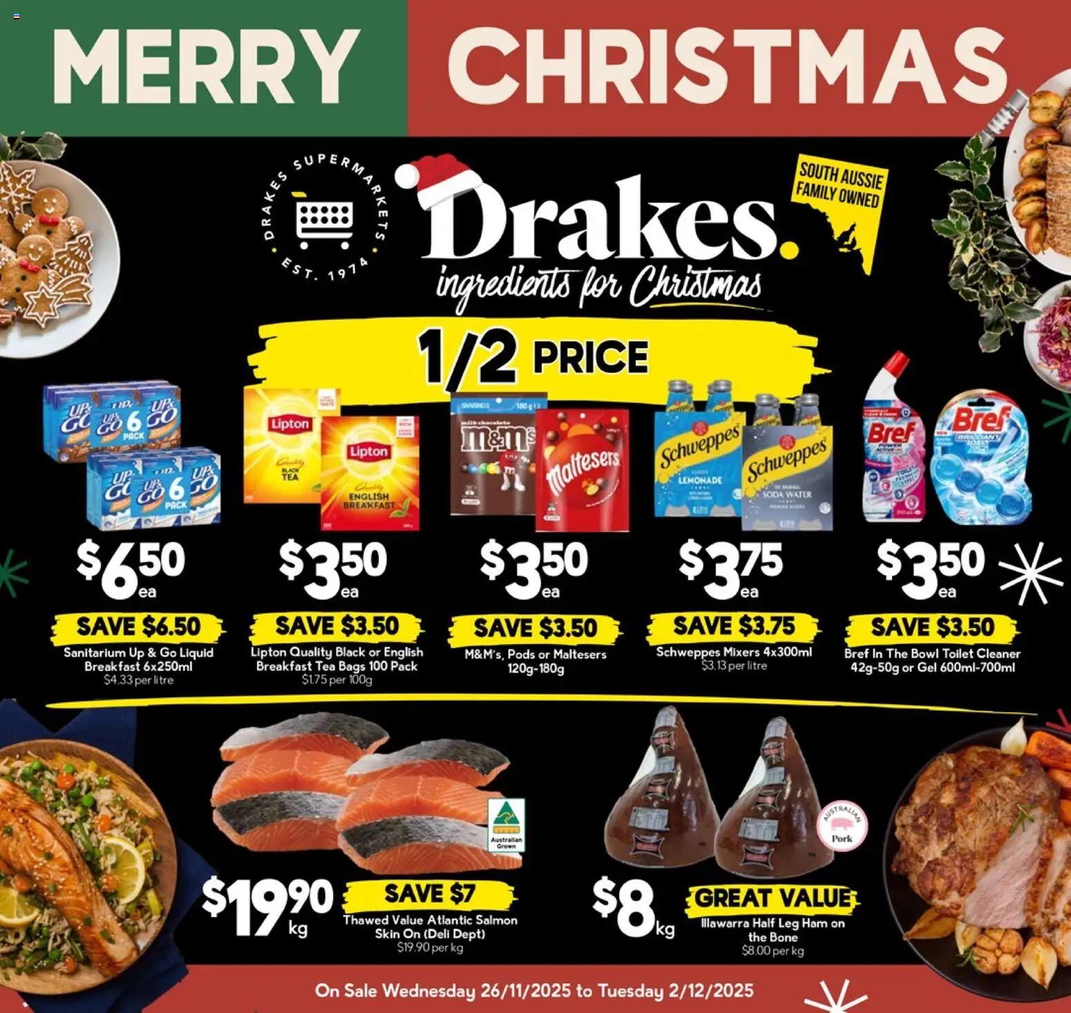Drakes catalogue - valid from 26.11.2025 | Page: 1 | Products: Toilet, Cleaner, Ham, Tea