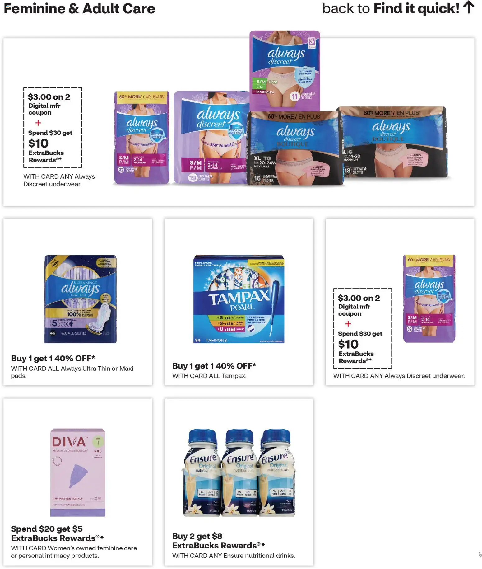 CVS Pharmacy Weekly Ad - WA - valid from 08.03.2026 | Page: 8 | Products: Tampons, Underwear