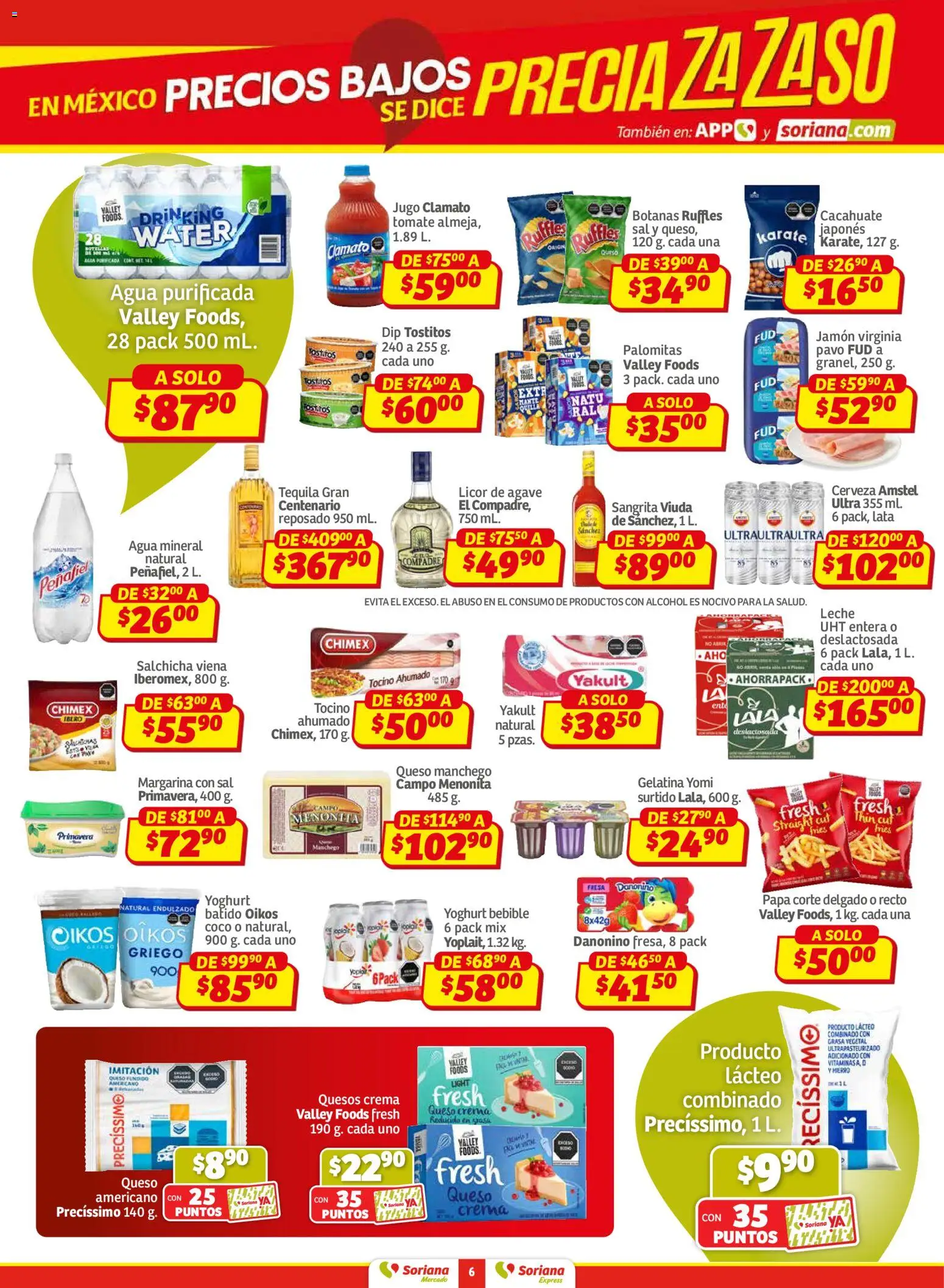 Nuevas ofertas de Soriana válidas en toda la República Mexicana desde el 02.01.2026. ¡Encuentra las mejores ofertas en Soriana - Pesito Valedor Mercado: Ags, Col, Gto, Jal, Mich! | Página: 6 | Productos: Fresa, Tocino, Salchicha, Cerveza
