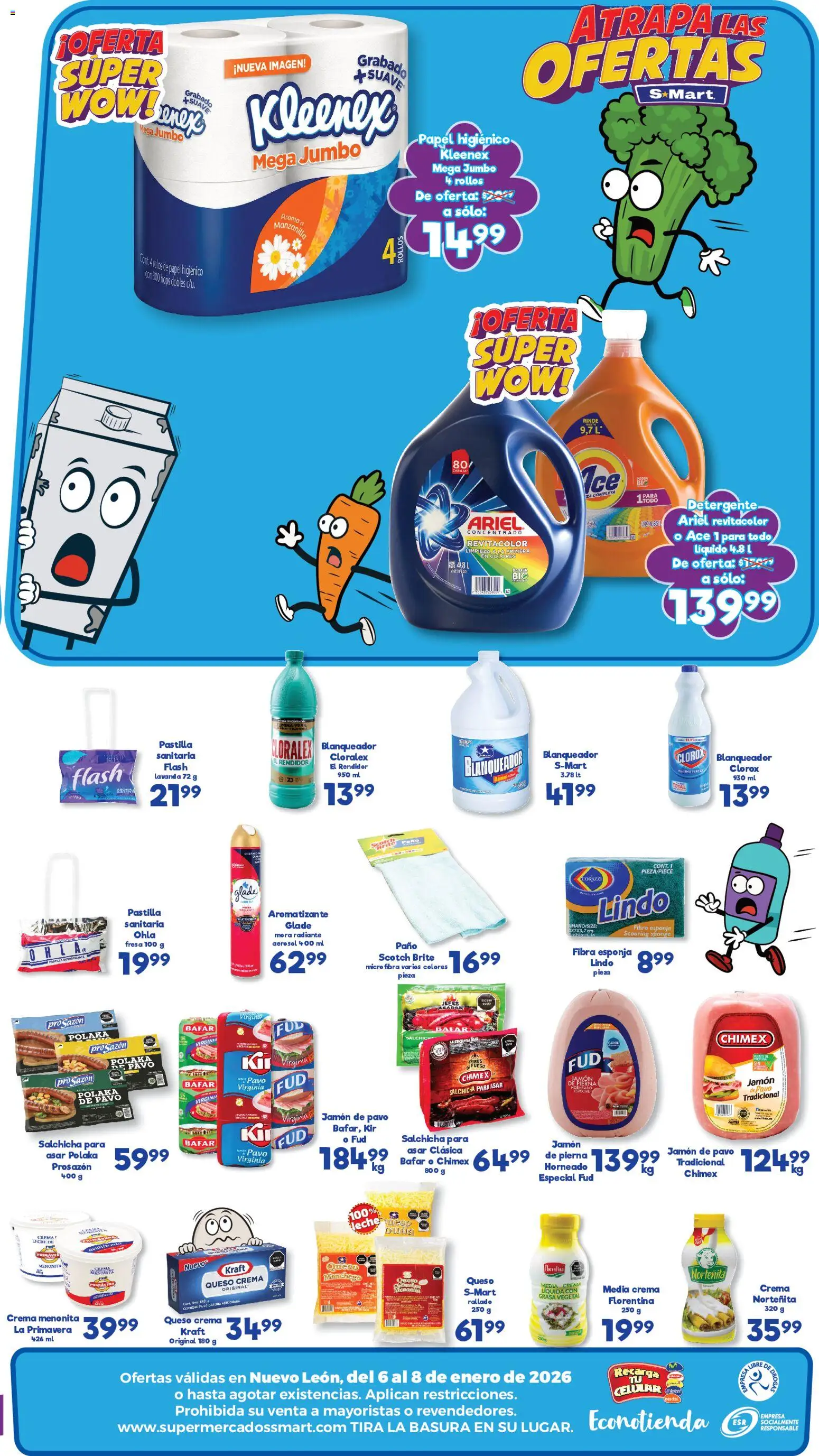 Nuevas ofertas de S-Mart válidas en toda la República Mexicana desde el 06.01.2026. ¡Encuentra las mejores ofertas en S-Mart folleto Ofertas de Feria Monterrey! | Página: 2 | Productos: Queso, Radiante, Papel higiénico, Té