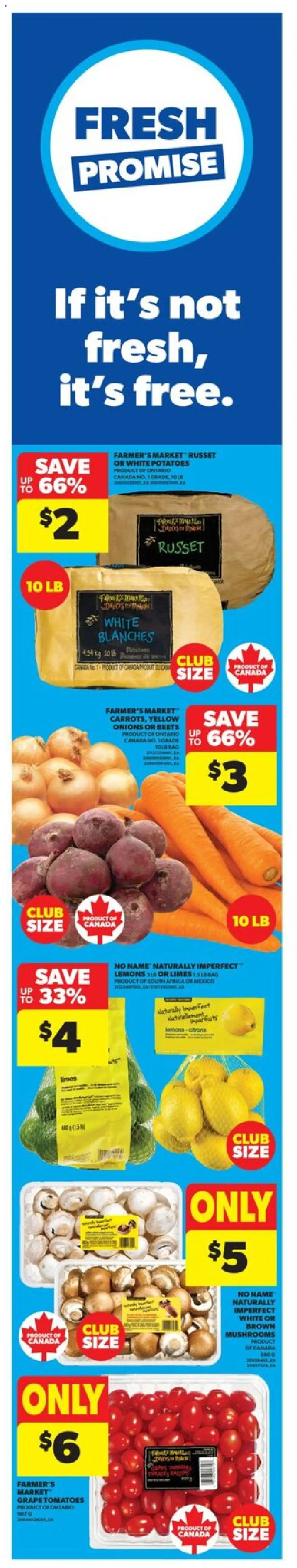 Real Canadian Superstore flyer valid from 25.09.2025 | Page: 1 | Products: Potatoes, Tomatoes