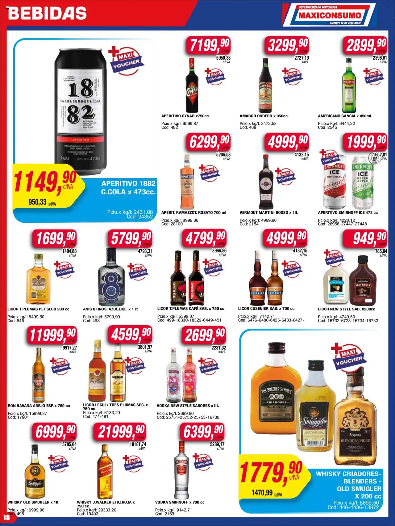 Maxiconsumo ofertas │ válido desde el 11.08.2025 | Página: 18 | Productos: Whisky, Fernet, Café, Cava