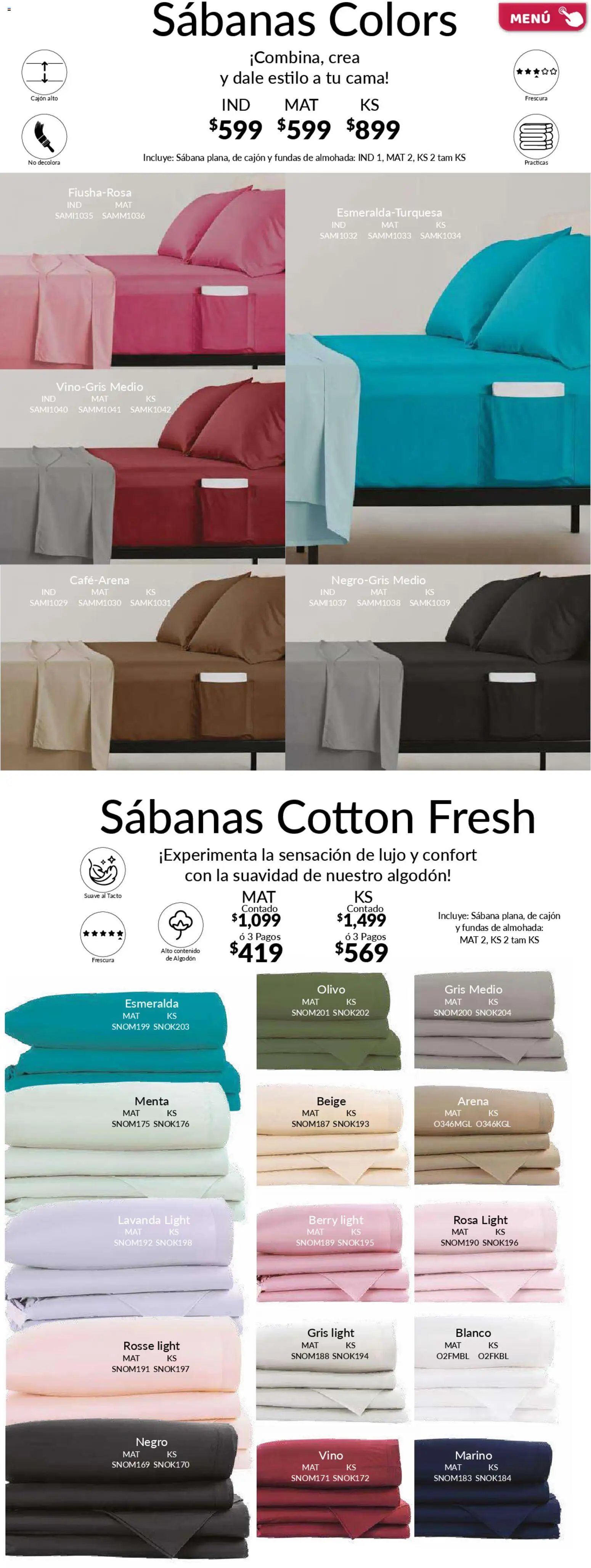 Nuevas ofertas de Colchas Concord válidas en toda la República Mexicana desde el 01.02.2026. ¡Encuentra las mejores ofertas en Colchas Concord catálogo! | Página: 94 | Productos: Algodón, Almohada, Vino, Sabanas