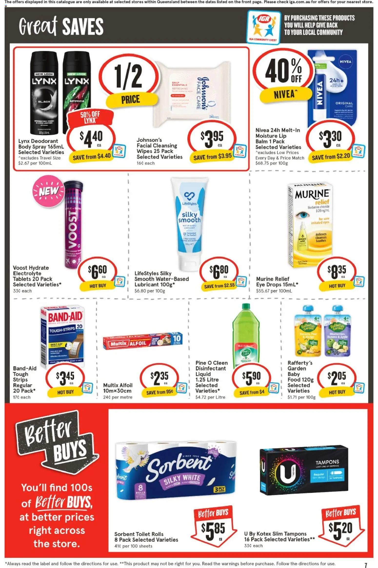 IGA catalogue - valid from 04.02.2026 | Page: 7 | Products: Pear, Lubricant, Tampons, Tablets