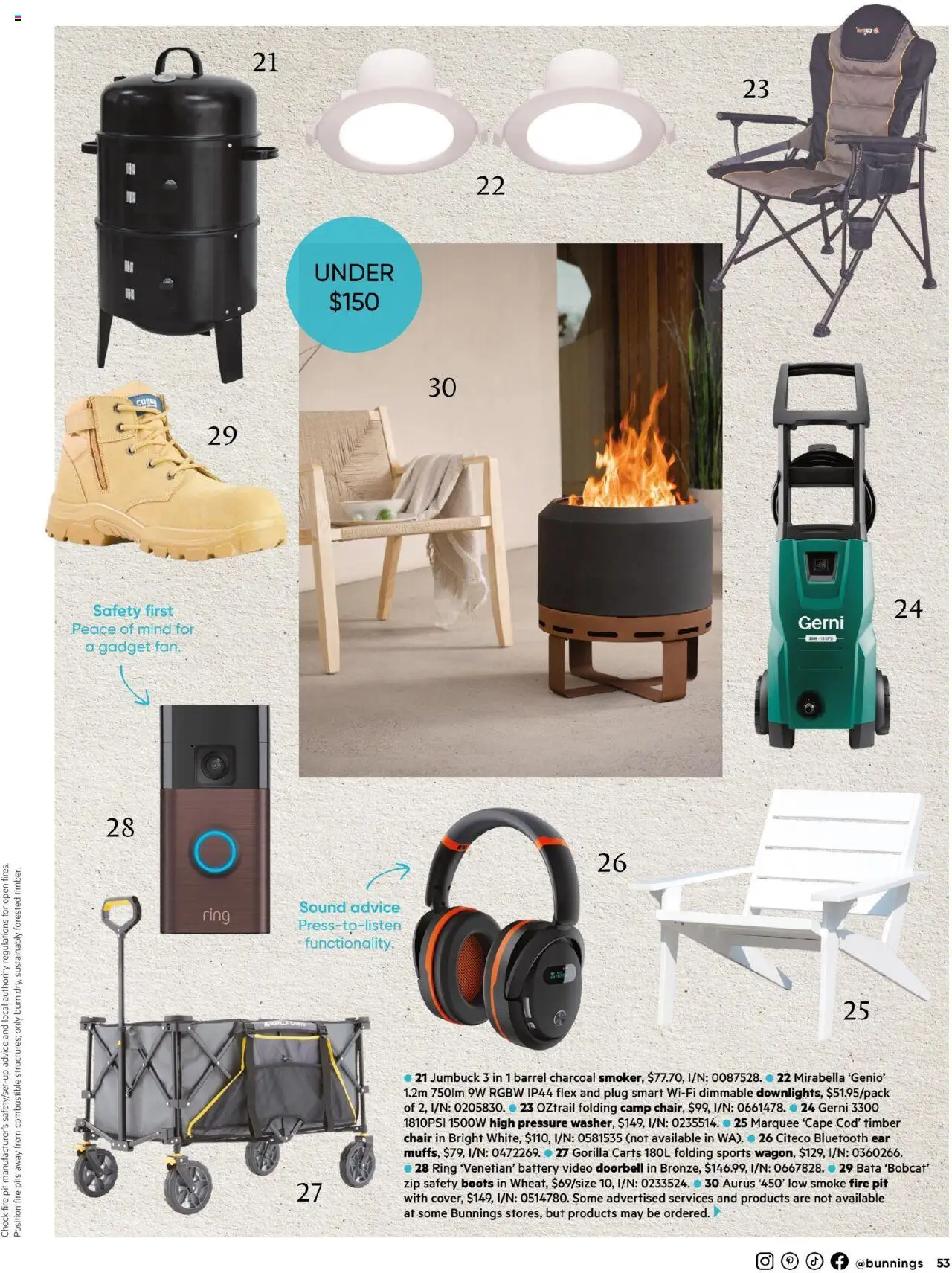 Bunnings Warehouse catalogue - valid from 01.08.2025 | Page: 57 | Products: Chair, Battery, Boots, Doorbell